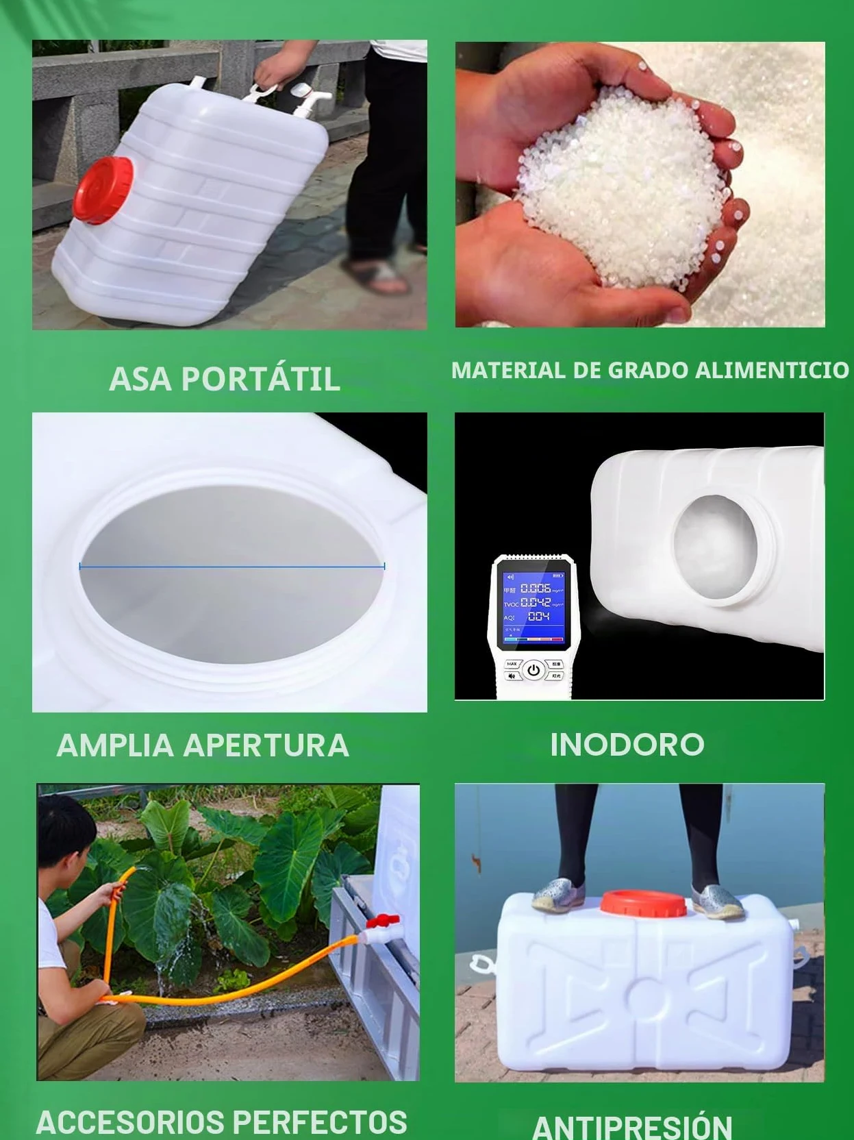Plástico Bidón De Agua con Grifos, Gran Capacidad Portátil Contenedor De Agua para Camping Emergencia Picnic Tanque De Agua(Size:50L/13.2gallon)