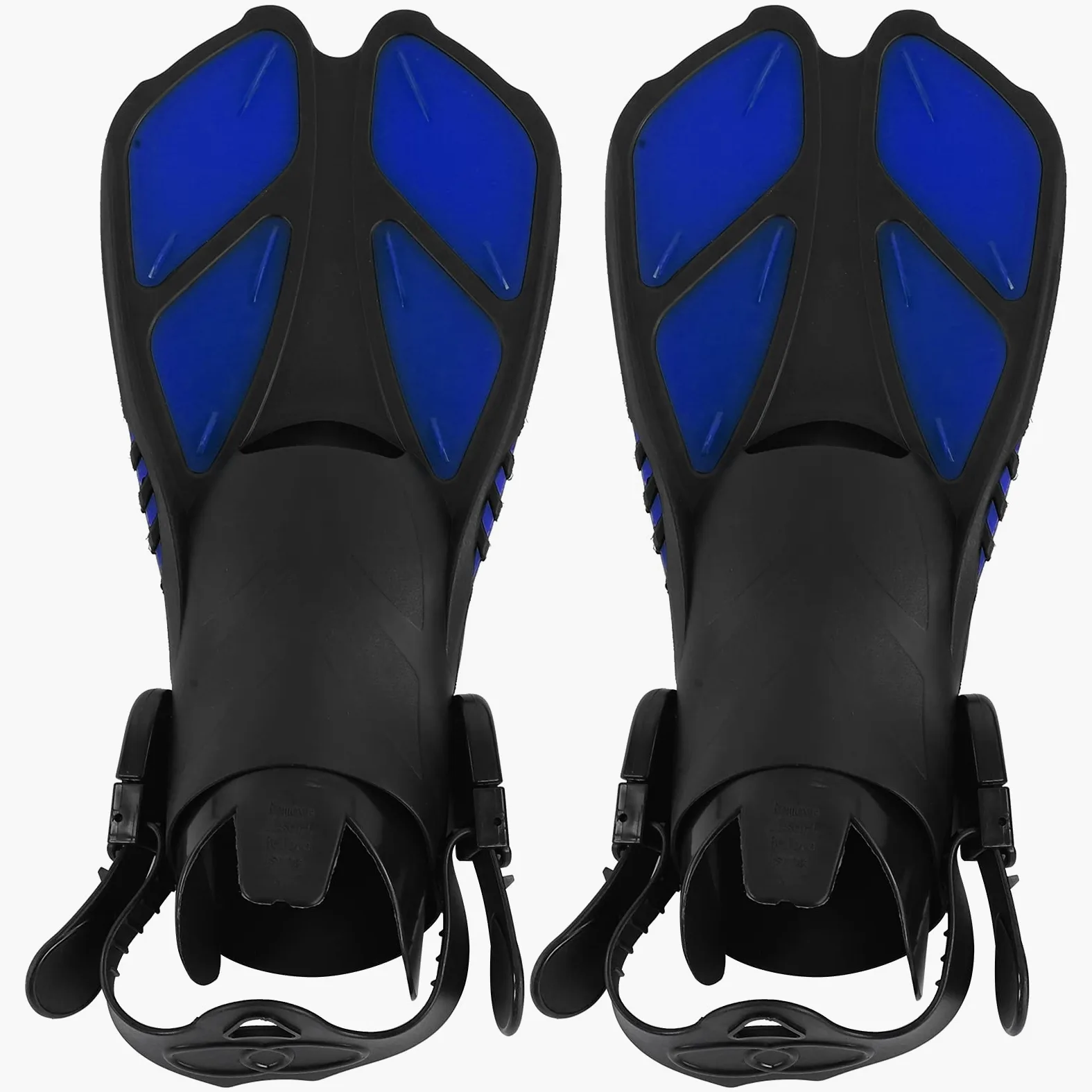 Aletas de natación Ajustables Talón Abierto Aletas de Buceo largas Equipo de Snorkel para Adultos Nadadores Profesionales TPR PP Material 550 810 g