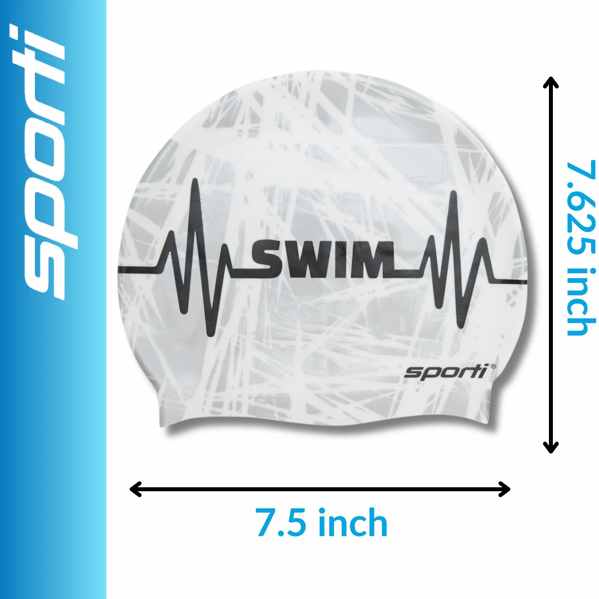 Sporti Gorro de natación de silicona para hombre y mujer, gorro de natación para adultos, gorro de natación vivo y ligero, antideslizante, fácil de llevar y quitar, protege el cabello
