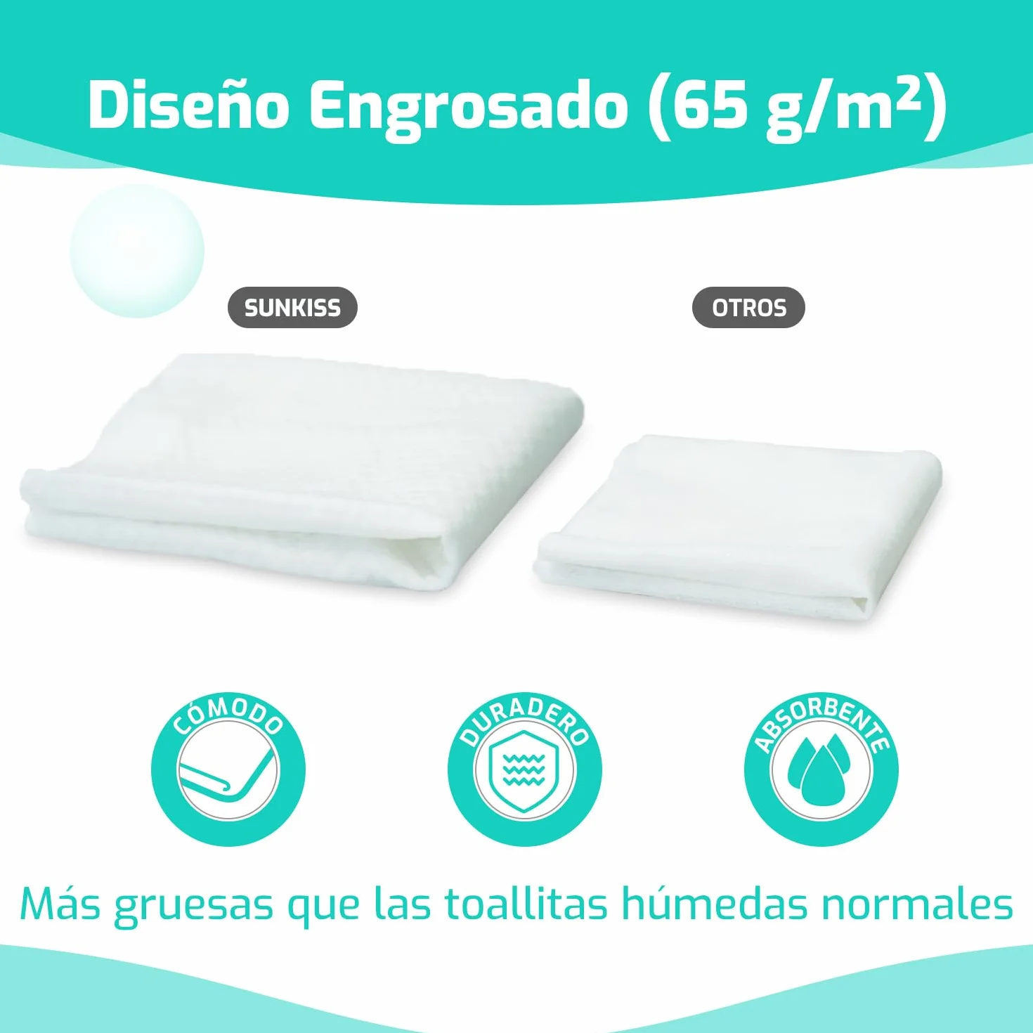 SUNKISS Trustplus Toallitas Húmedas para Adultos con Aloe, 20 x 30 cm, 200 Unidades