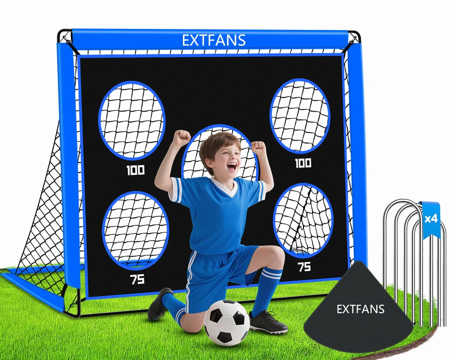 Portería de Fútbol 2 en 1 Pop Up para Niños con Bolsa de Transporte, Entrenamiento de Fútbol Interior y Exterior