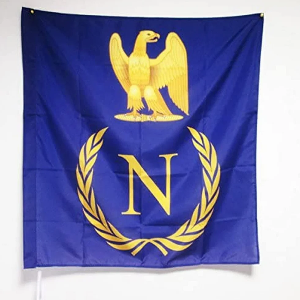 AZ FLAG Bandera del Escudo de NAPOLEÓN I Bonaparte 90x90cm para Palo - Bandera Ejercito de Francia 90 x 90 cm