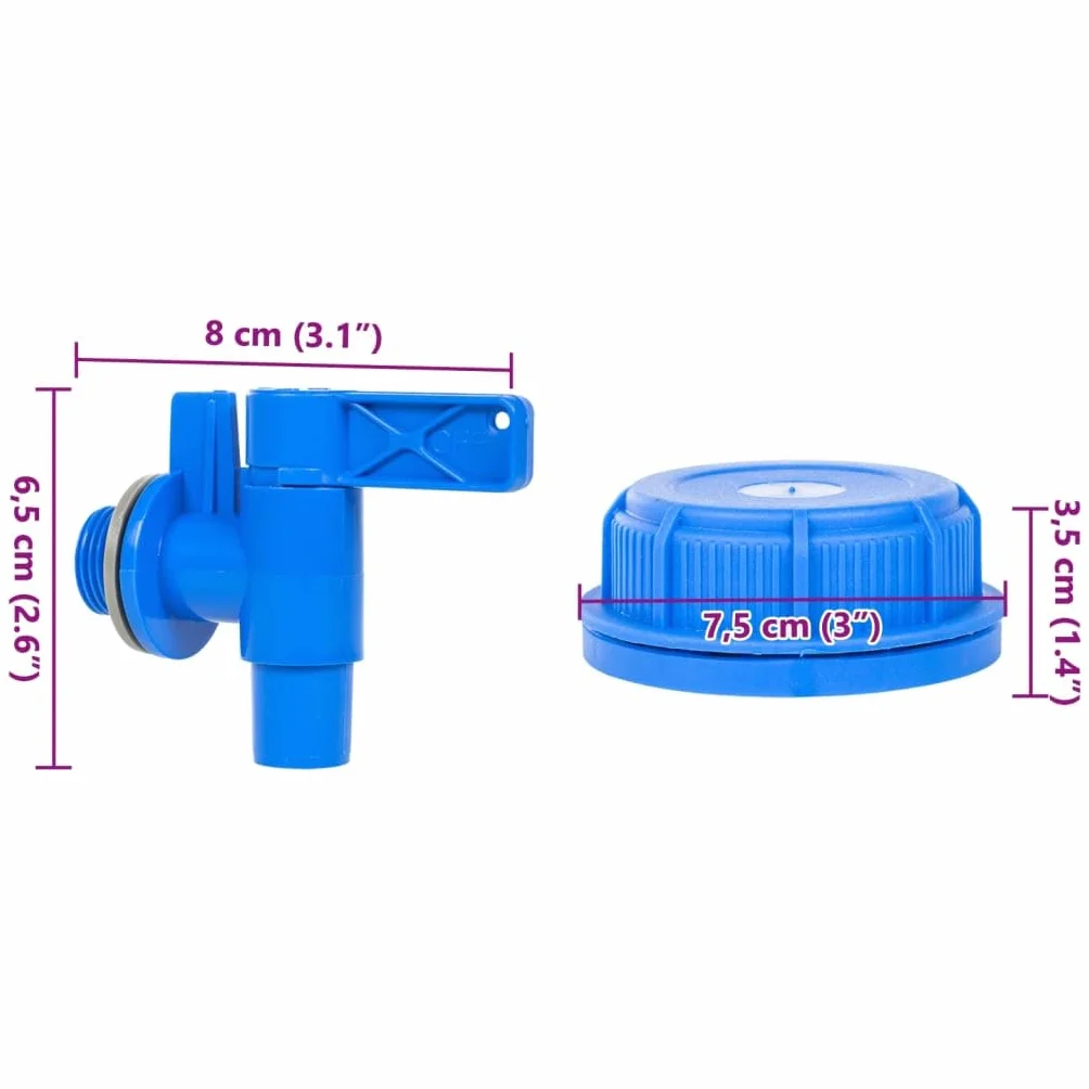 vidaXL Garrafa de Agua con Grifo plástico Transparente 15 litros, contenedor de Agua, Jarra de Agua, depósito de Agua, contenedores de Agua