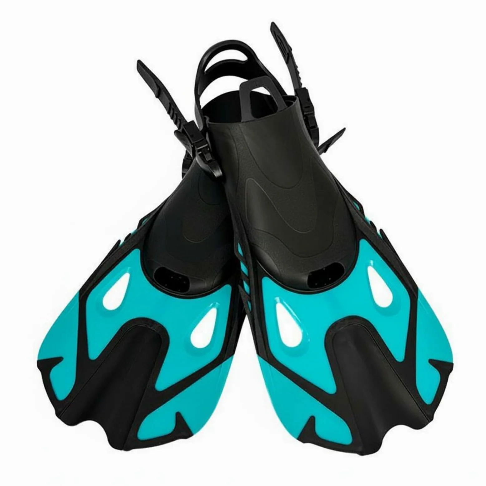 Qianly Aletas de Buceo Aletas de Snorkel Aletas de Natación Aletas Cortas con Diseño Portátil y Propulsión Optimizada TPE Talón Abierto y Ajuste Estable