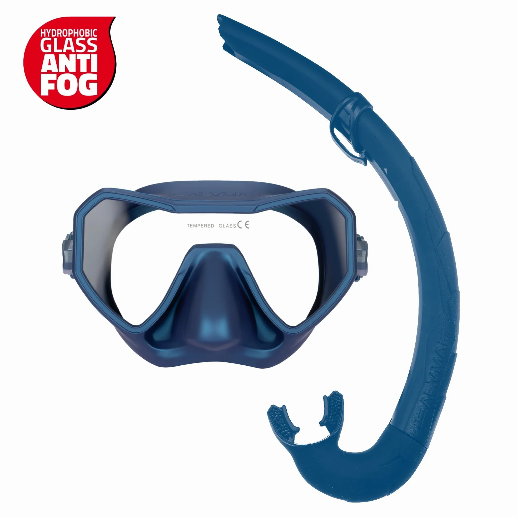 Salvimar, Combo - Máscara Neo Anti Fog Shining Azul + Bite Air Snorkel