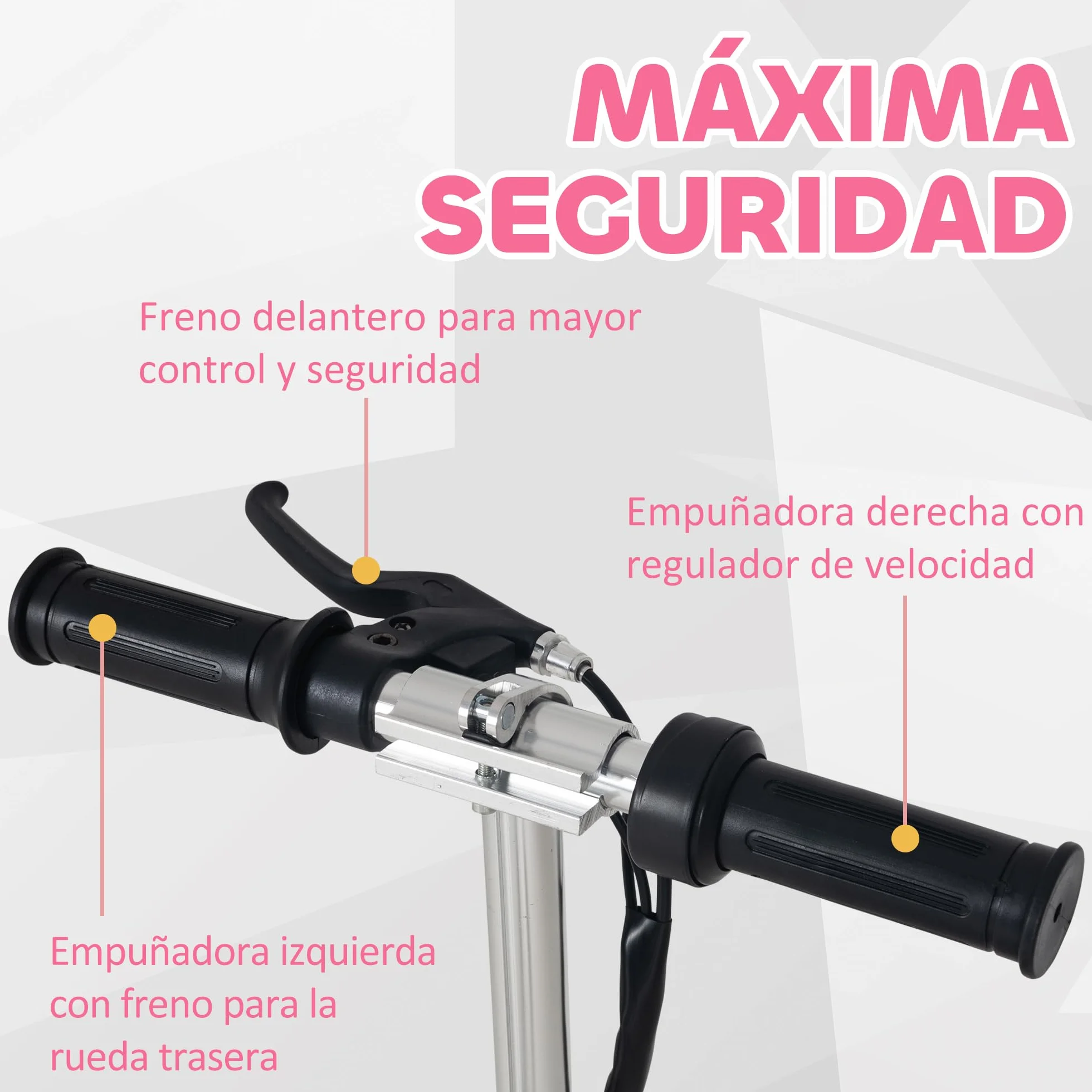 HOMCOM Patinete Eléctrico Plegable para Niños de 7-14 Años, Patinete Eléctrico con Velocidad MAX. 12 km/h, Alcance de 8 km, Altura Ajustable, Freno de Mano