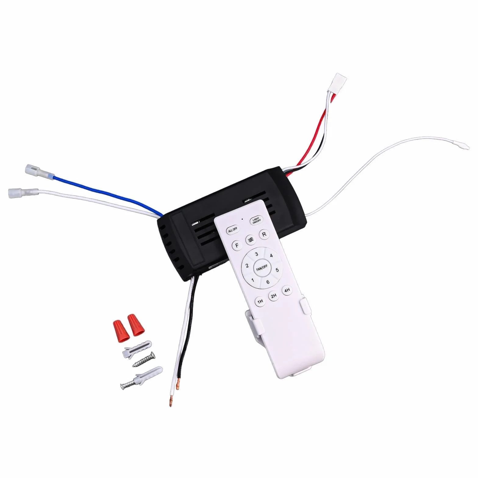 Kit de control remoto para ventilador de techo, 6 velocidades, compatible con 90-265 V, blanco