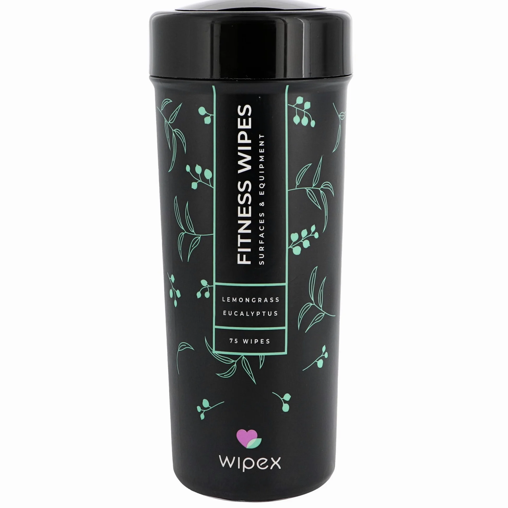 Wipex Toallitas Natural Gym y Fitness Equipment - Lemongrass, Eucalyptus & Vinegar- Ideal para colchonetas de Yoga, Pilates, Home Gym, Peloton, Spas, 75 toallitas