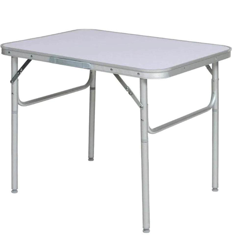 BAKAJI Mesa Camping Picnic de Aluminio Plegable en maletín para Playa o jardín (90 x 60 x 70 cm)