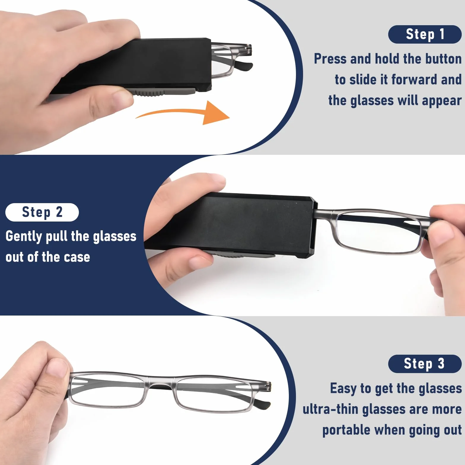 Gafas de Lectura TR90 Ultrafinas Anti Luz Azul para Hombres y Mujeres (+3.0) Negro