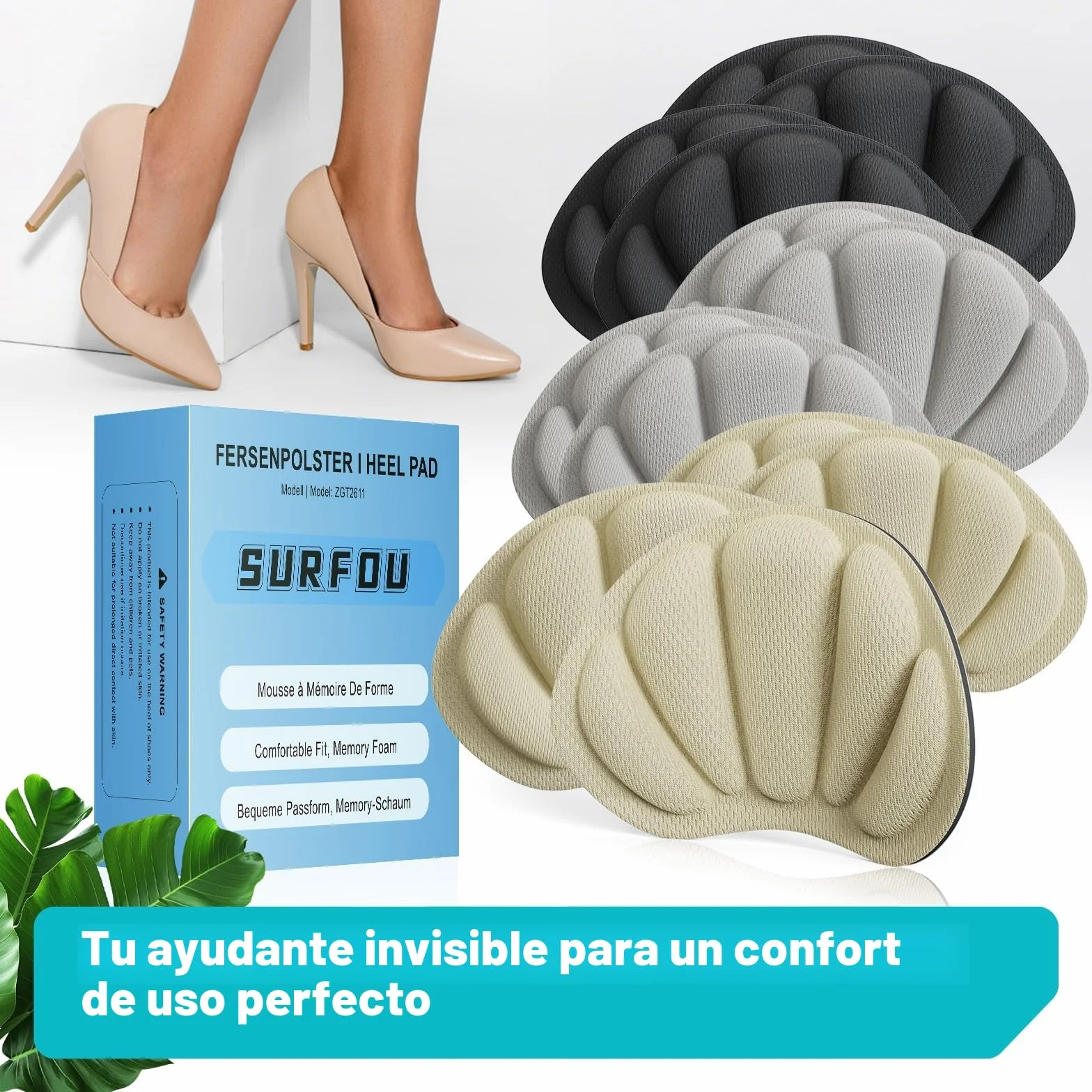 Almohadillas Autoadhesivas Antirrozaduras Taloneras Espuma Viscoelástica 6 Pares