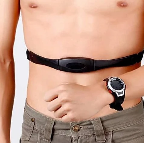 Reloj digital con monitor de frecuencia cardíaca con sensor de correa para el pecho, rastreador de fitness para correr y hacer ejercicio