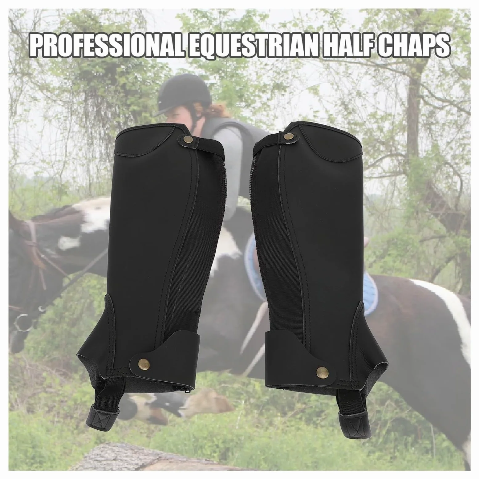 Media CañA EquitacióN Polainas ecuestres transpirables, suaves y con absorción de impactos, microfibra, for montar a caballo, 1 par for adultos