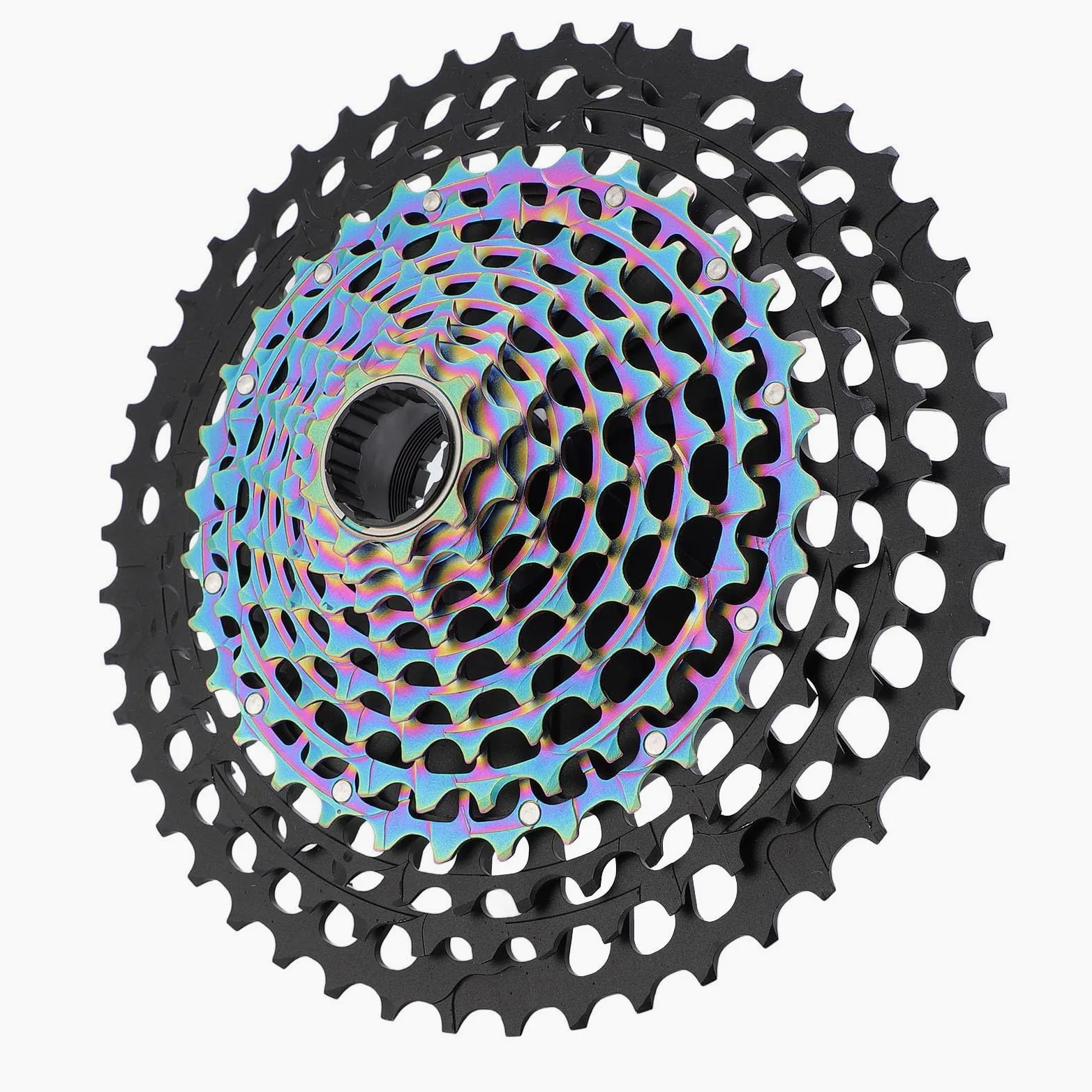Drfeify Caseta de Bicicleta de 12 Velocidades, Aleación de Aluminio CNC Hollow Climbing Gear 9-46 Cassette de Bicicleta Rococal