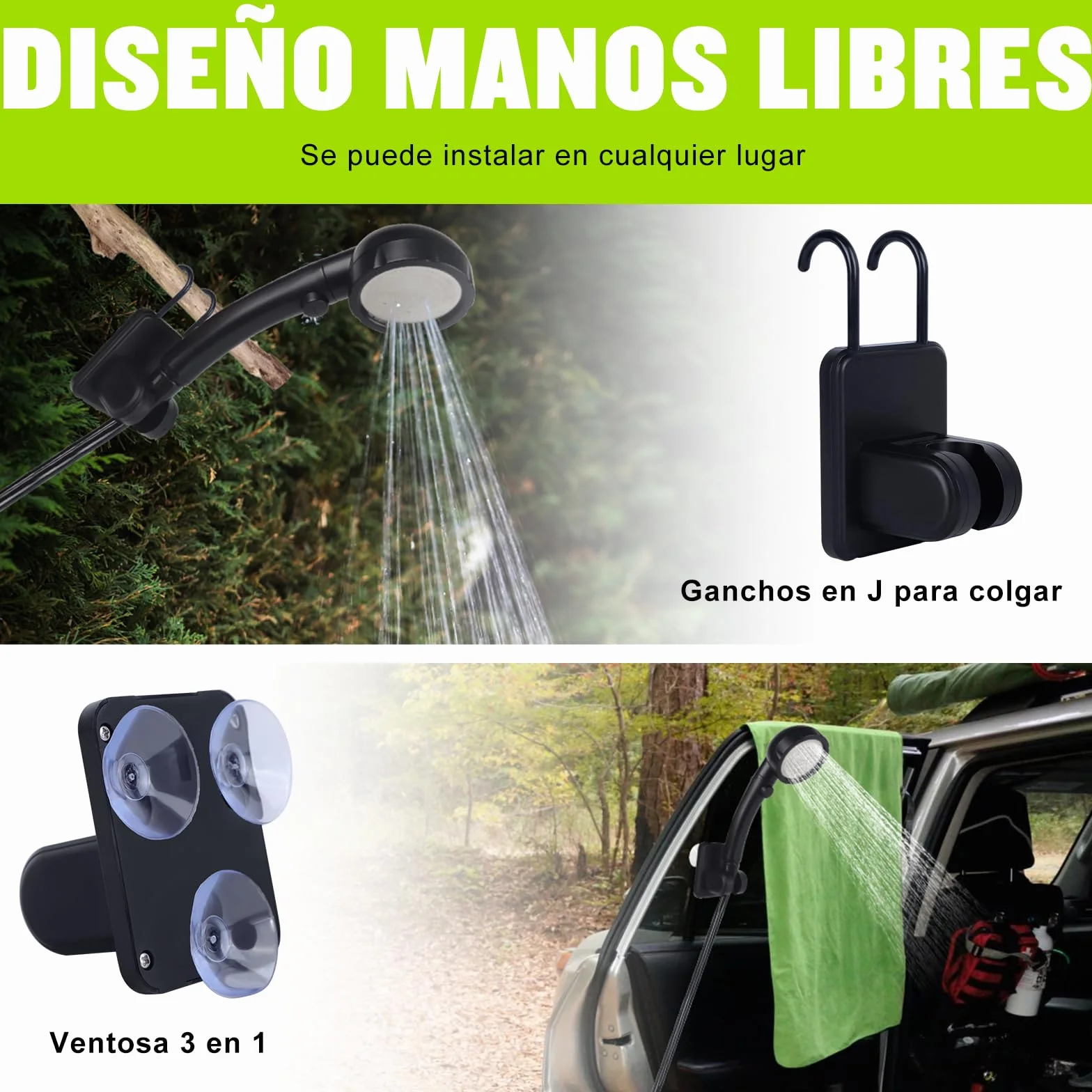 Spopal Ducha Portatil Camping 6000mAh Recargable Ducha Electrica para Acampar