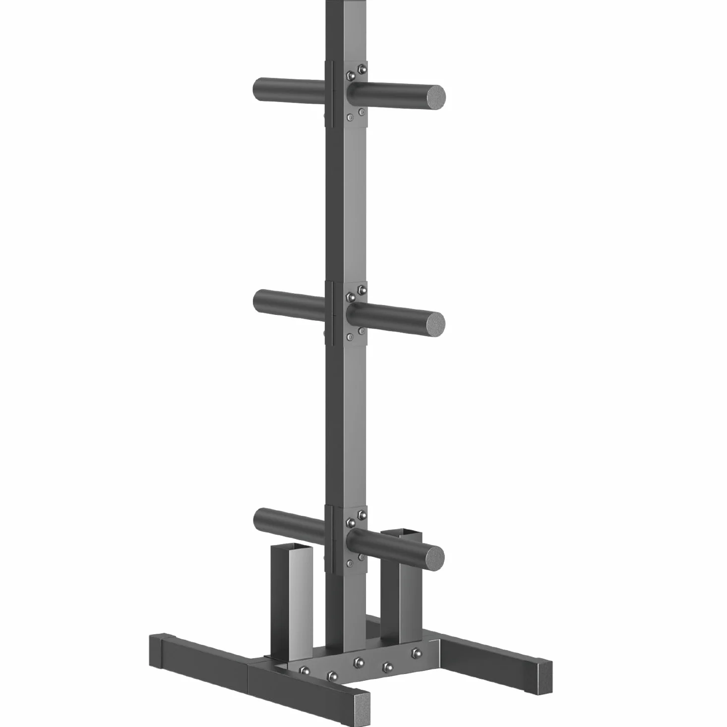 Soporte olímpico para discos de peso para almacenamiento de placas de parachoques, árbol de peso olímpico de 6 postes y soporte de barra para gimnasio en casa, capacidad de peso de 800 libras, árbol