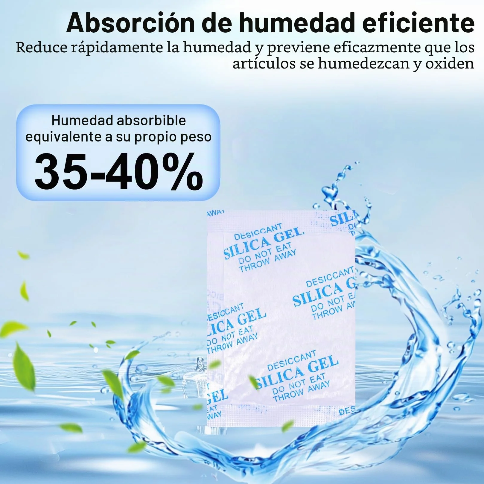 Bolsas de Gel de Sílice 25g, 18 Piezas, Desecantes Absorbentes de Humedad para Ropa Cajones Armarios
