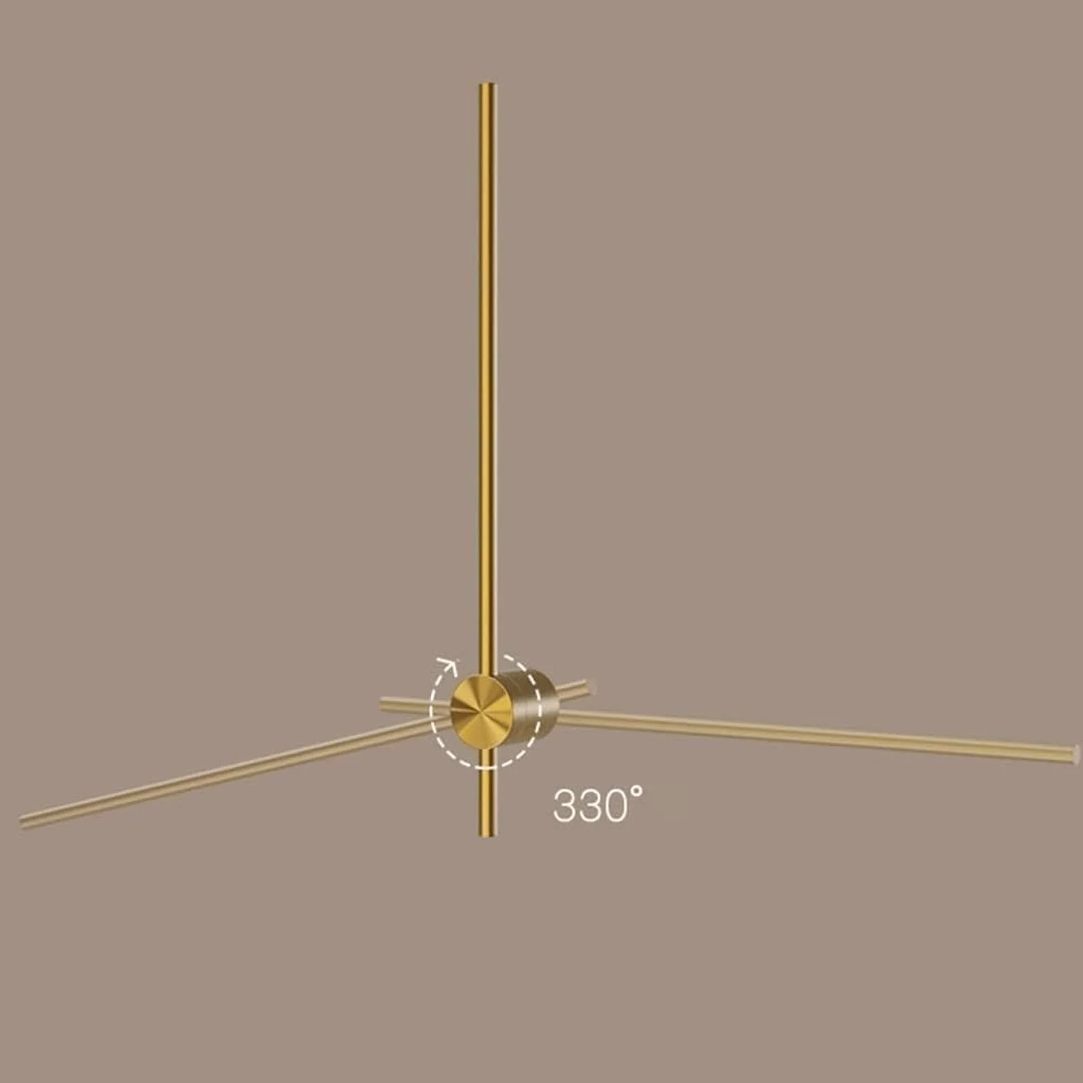Lámpara Aplique de Pared LED Lineal Dorado 3000K Rotación 330° Ajustable