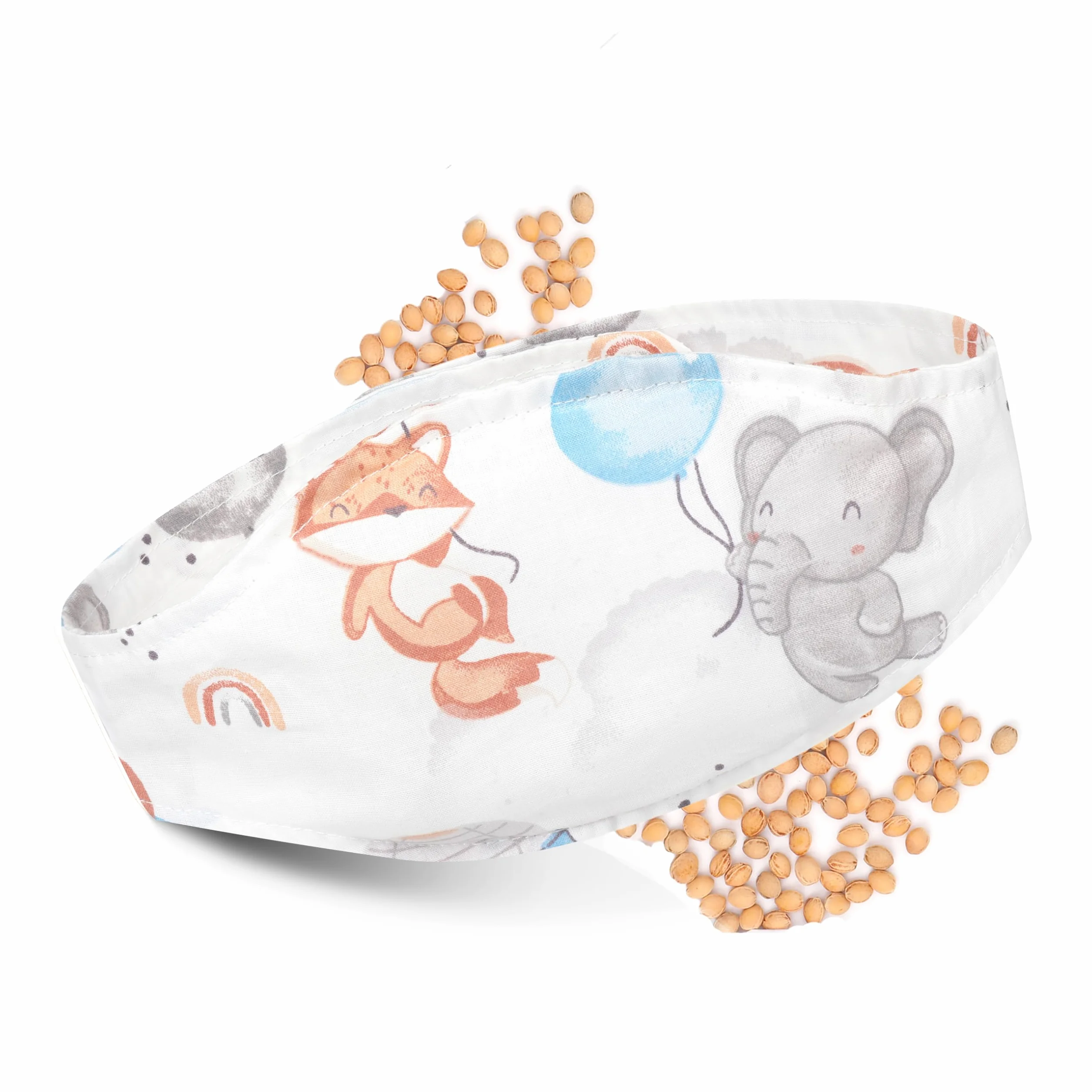 Cinturón anticólicos para niños con núcleo de cereza para microondas, bolsa caliente corazón