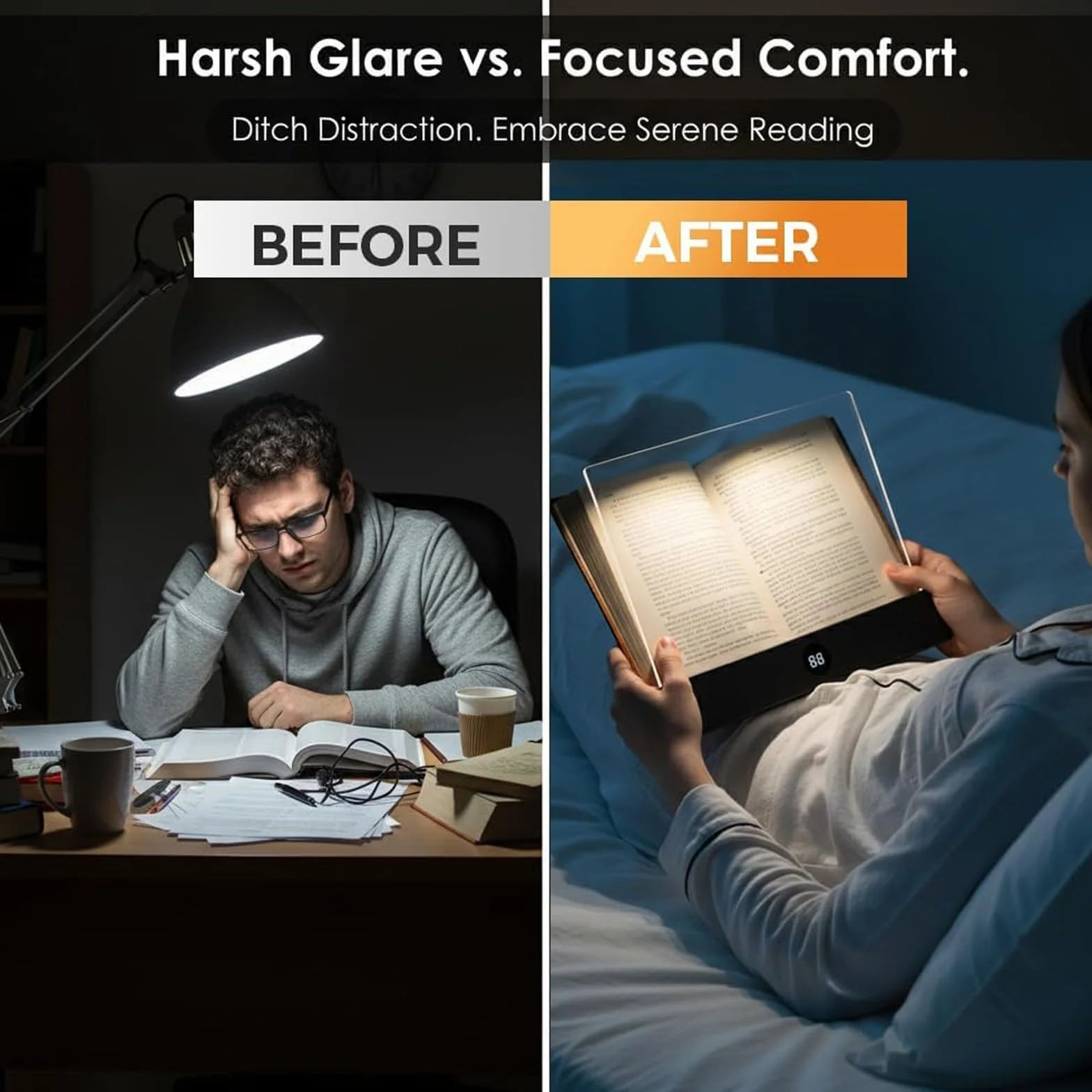 Genérico Smart LED Book Light Luz para Leer Libros en la Cama Luces Planas para Lectores
