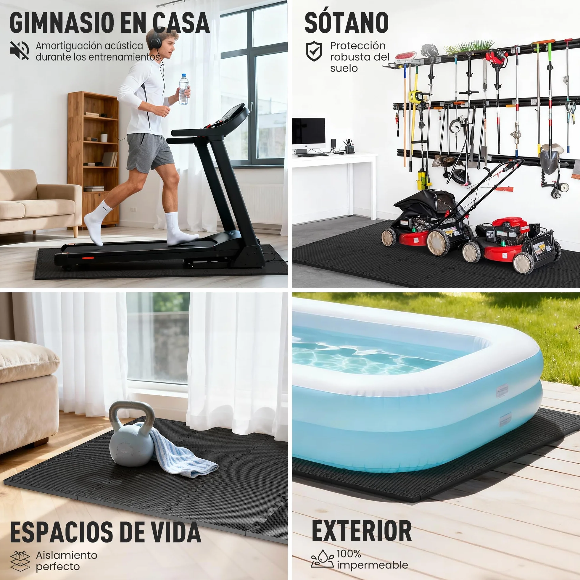 Ultrasport Tatami Suelo Goma EVA Puzzle 54 Piezas Alfombra Gimnasio Acolchado