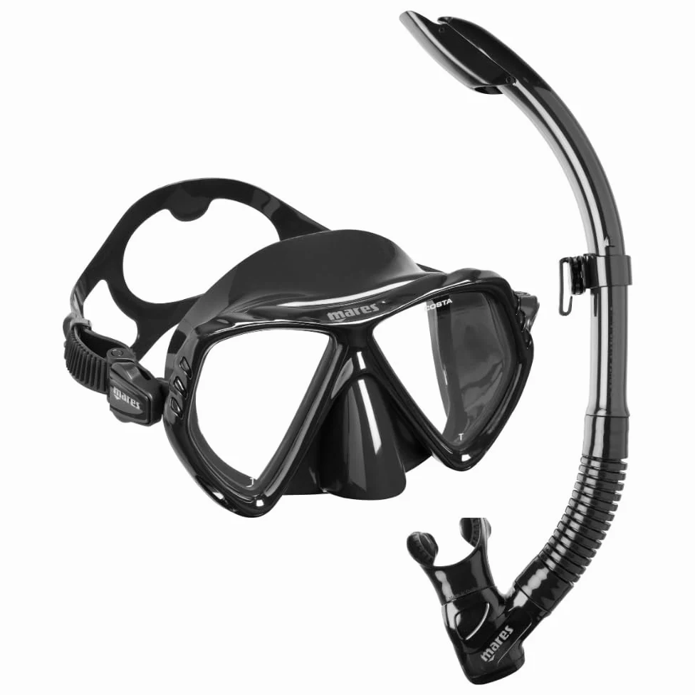 Mares Combo La Costa Splash - Kit de máscara de Tubo para Adultos, Vidrio Templado, Snorkel semiDry, válvula de Purga