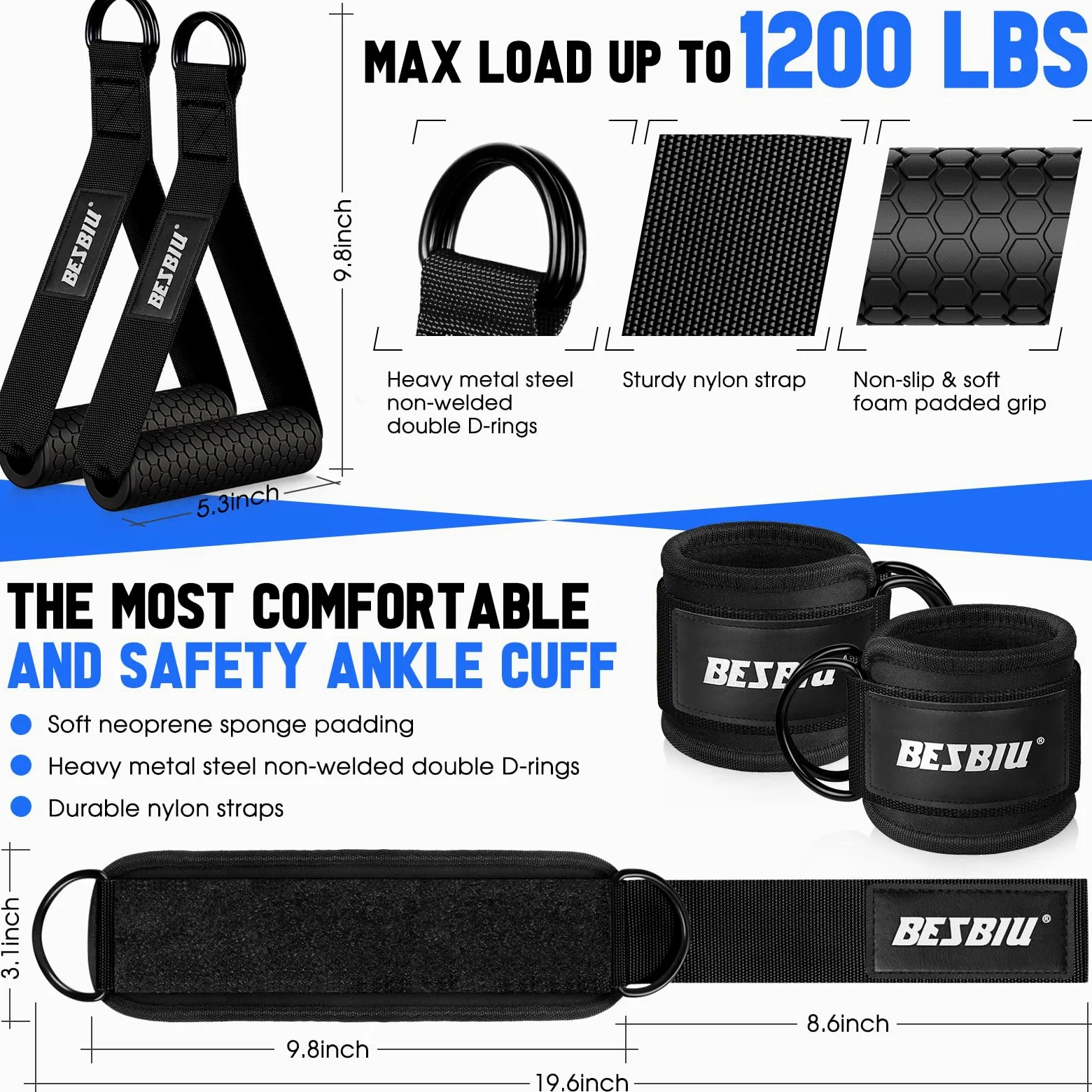 Bandas de resistencia pesada para entrenamiento, bandas de ejercicio de 300 libras/360 libras/420 libras, bandas de entrenamiento con asas, anclaje de puerta, correas de tobillo, equipo de