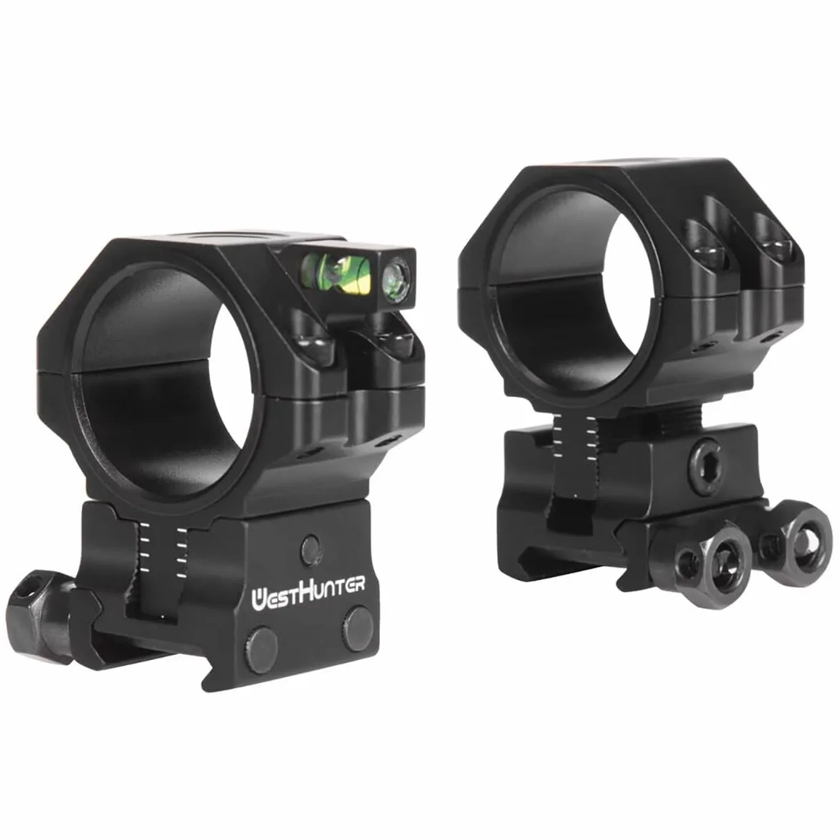 Anillas da Mira Telescópica Picatinny WestHunter Optics Precision, Montura de Mira Ajustable en Altura para Tubo de 34 mm, Únicamente para Actividades Deportivas | Black