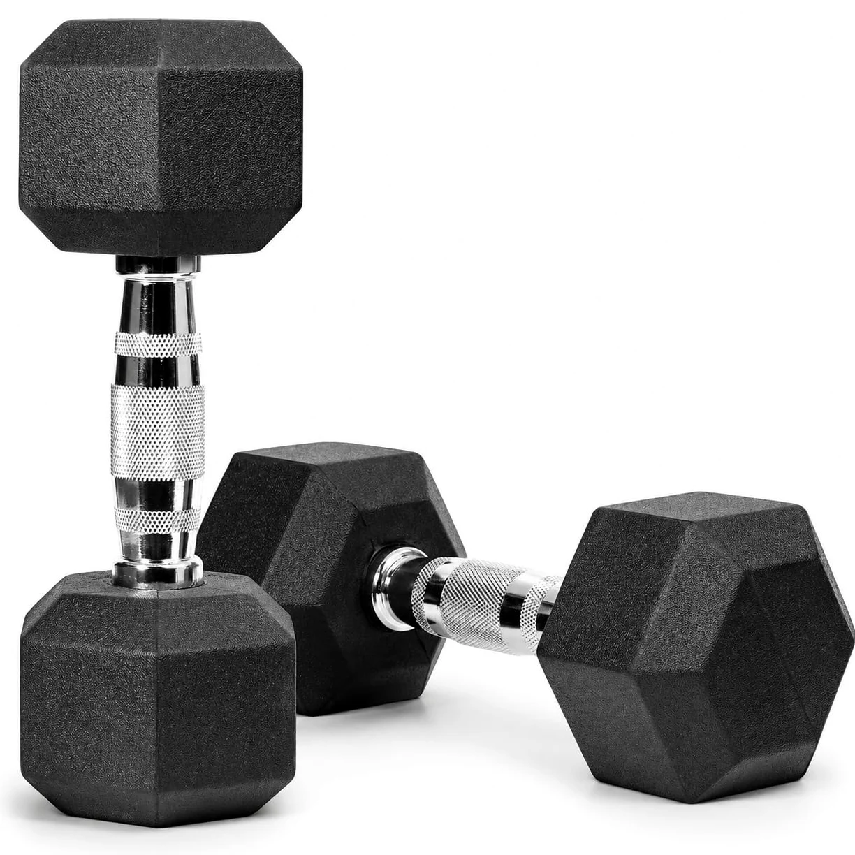 Mancuernas Hexagonales – Set de pesas y mancuernas de hierro fundido con recubrimiento de goma, para mujer y hombre, musculación fitness gimnasio en casa, 1/2/3/4/5/6/8/10 kg (par) y 12.5/15/20 kg