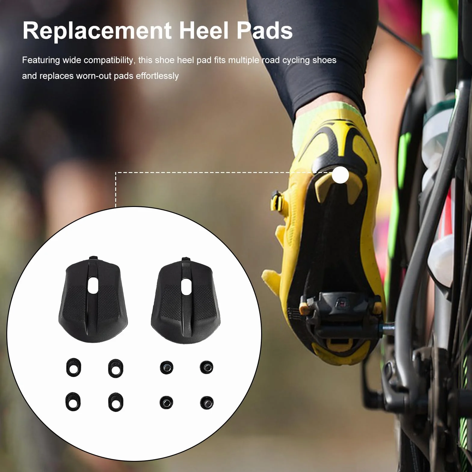 Talonera Reemplazo Talón Zapatos Bicicleta Carretera Refuerzo Antideslizante Resistente Reparación Ciclismo Interior