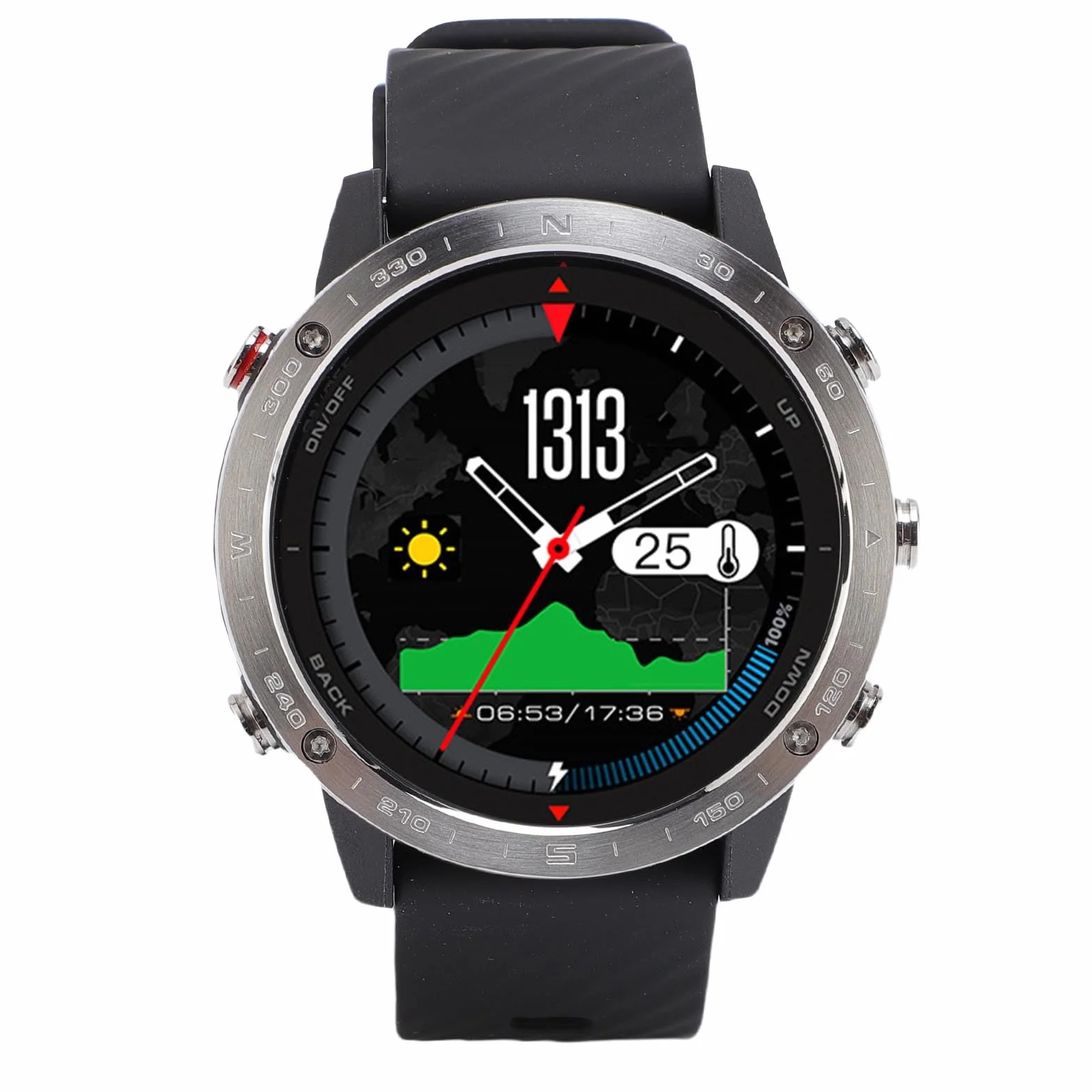 Dilwe Reloj Inteligente para Buceo, Barómetro con Sensor de Profundidad, Datos de Buceo en Tiempo Real, Resistente Al Agua hasta 50 M, Batería de 320 MAh, Notificaciones de Mensajes de (Black)