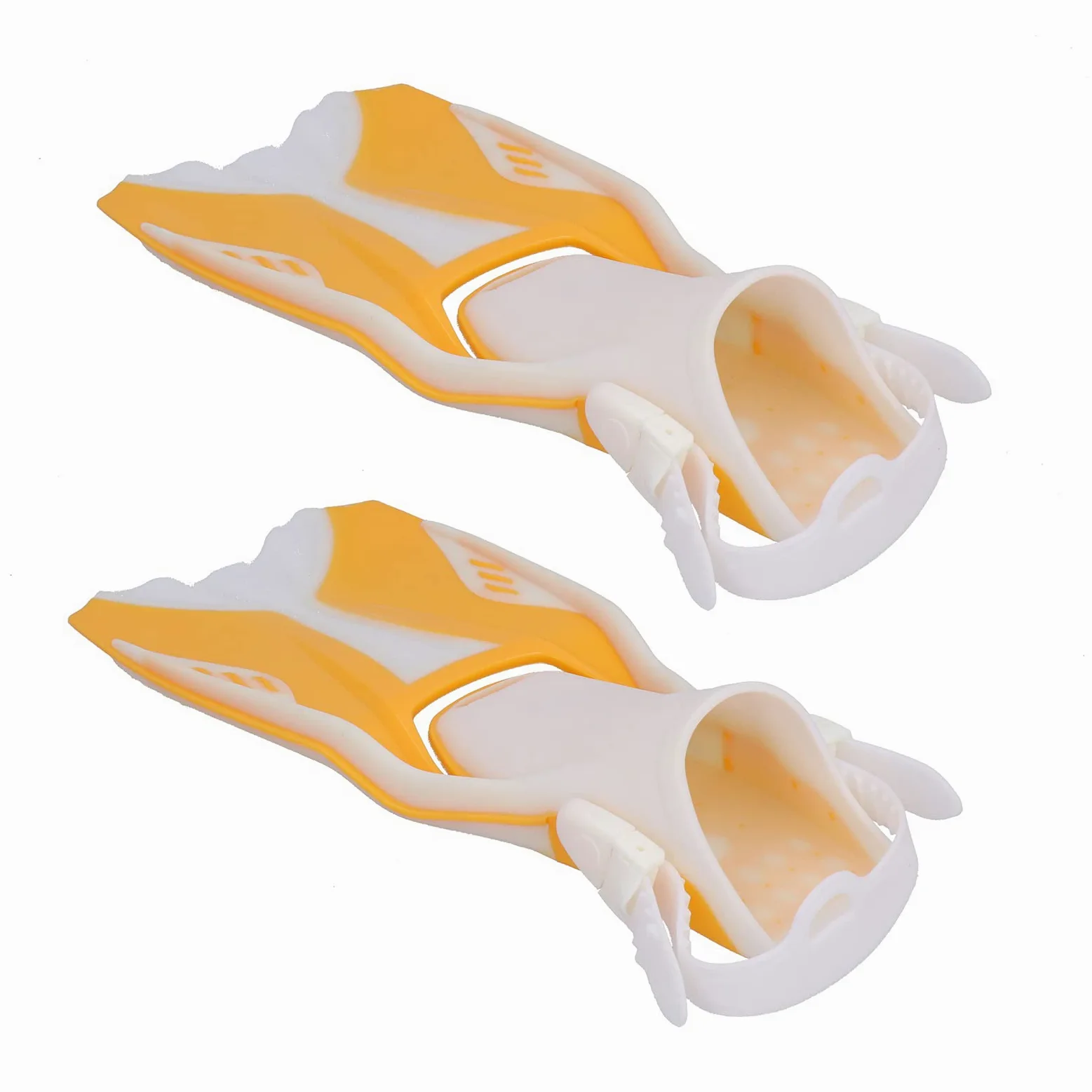 Aletas de Snorkel de Hoja Larga con diseño de talón Abierto para Uso en el océano y la Piscina, cómodas Aletas de natación Ajustables con Orificios de Drenaje para una