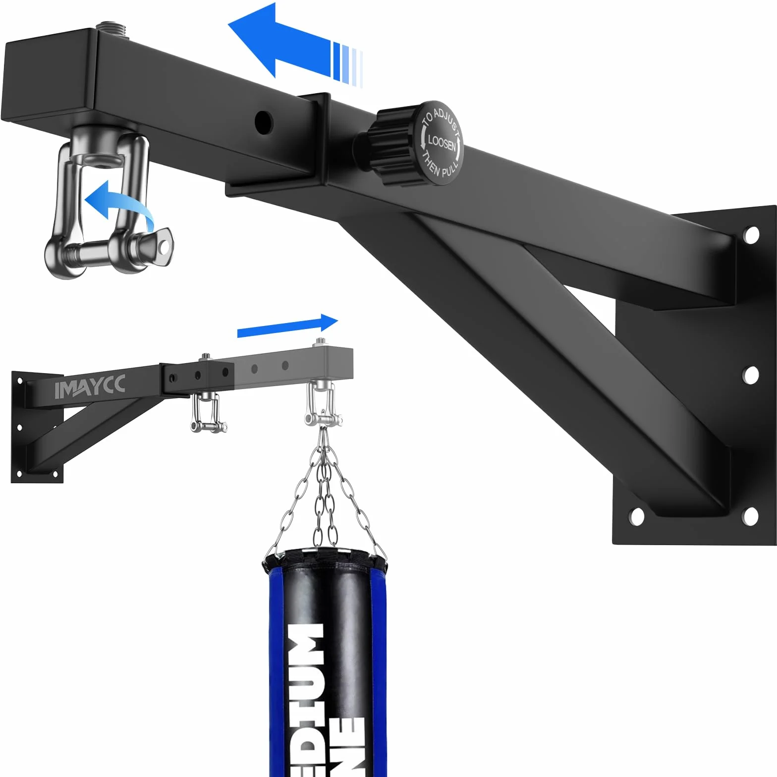 IMAYCC Soporte Ajustable para Saco De Boxeo En Pared, Heavy Duty