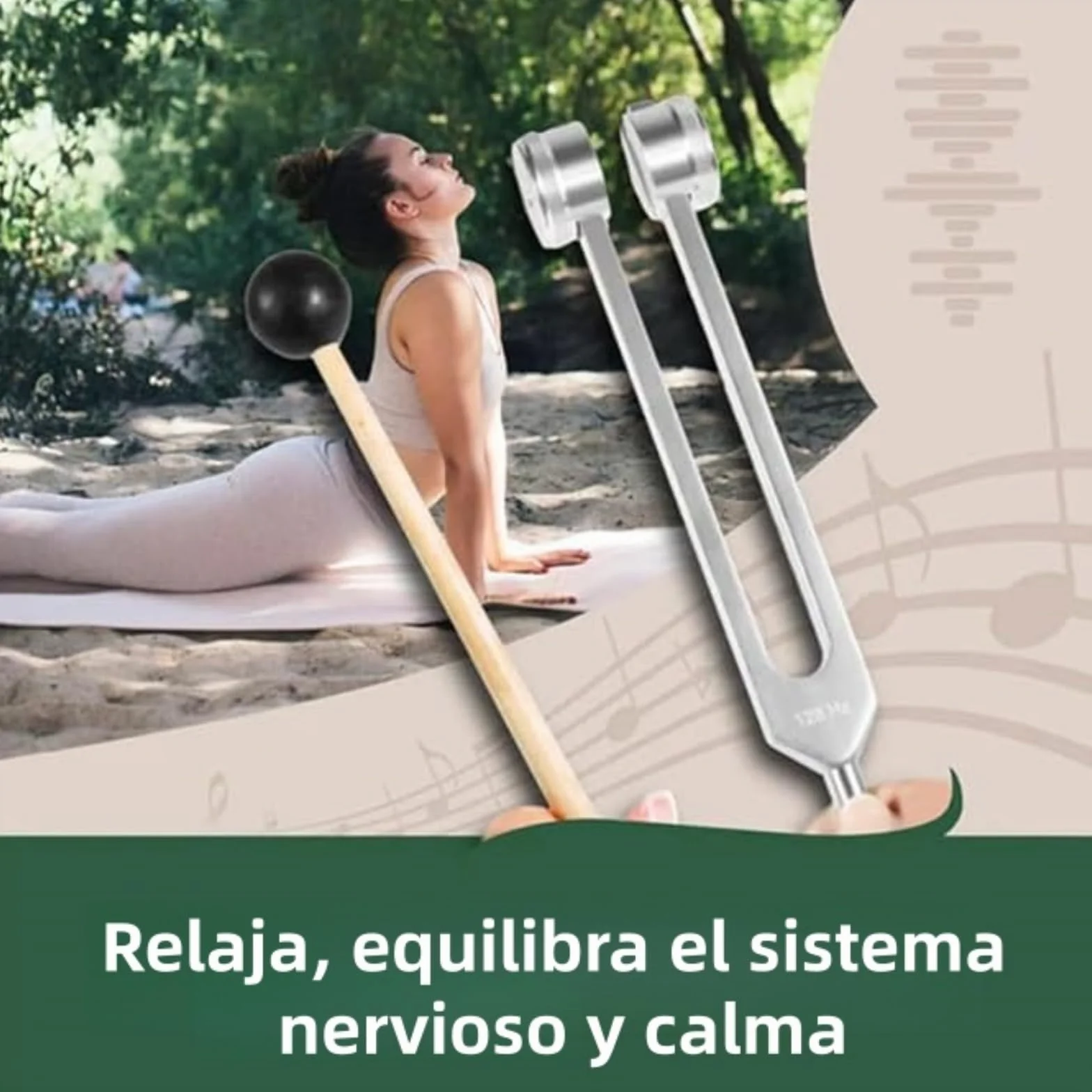 Lumyra Diapasón de Aluminio 128Hz Juego Completo con Martillo de Silicona