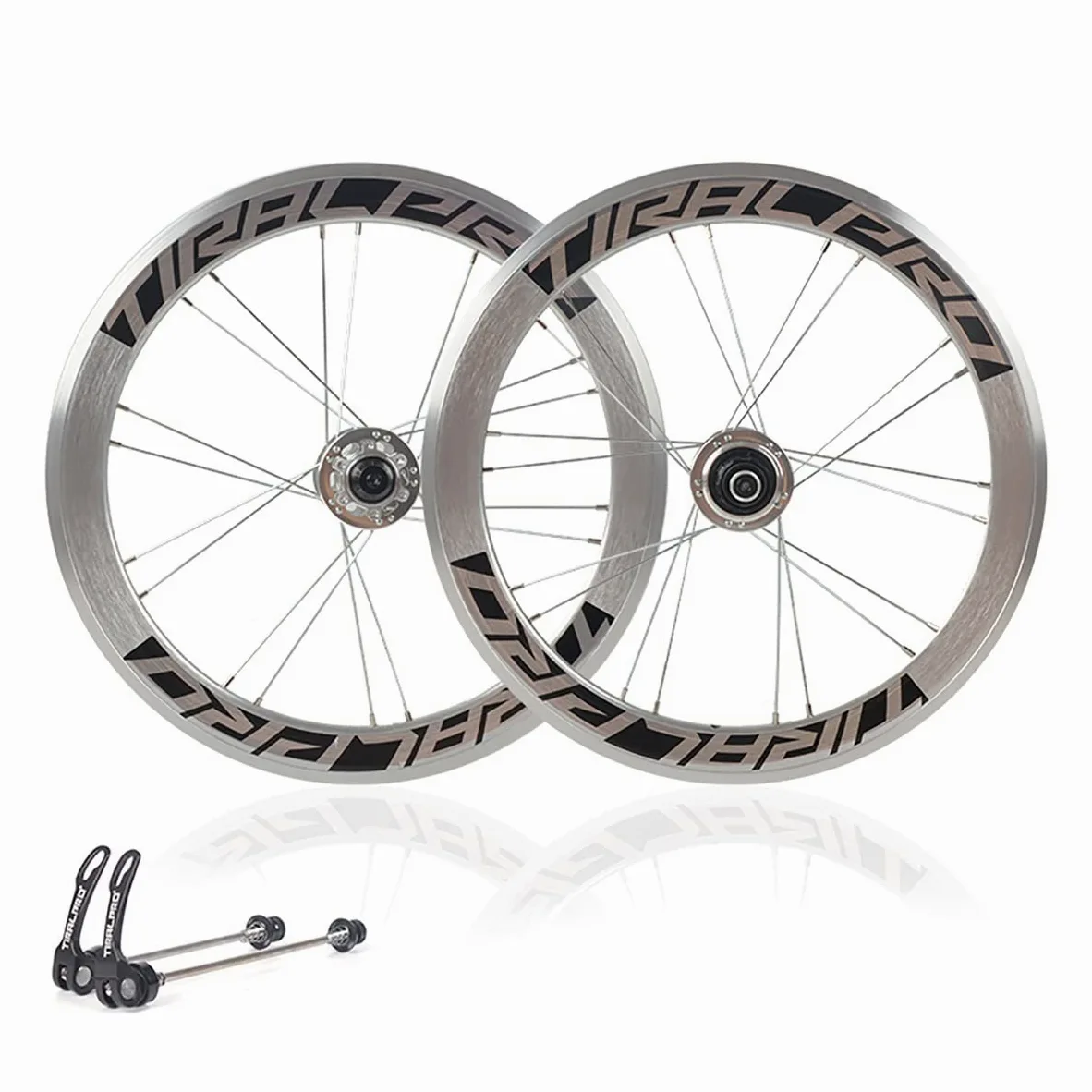 Llantas BMX 349 Juego Ruedas Bicicleta 16 Pulgadas Freno De Disco Llanta | Liberación Rápida Rueda Delantera Y Trasera Bicicleta Para Volante Cassette 7 -11 Velocidades(Silver)