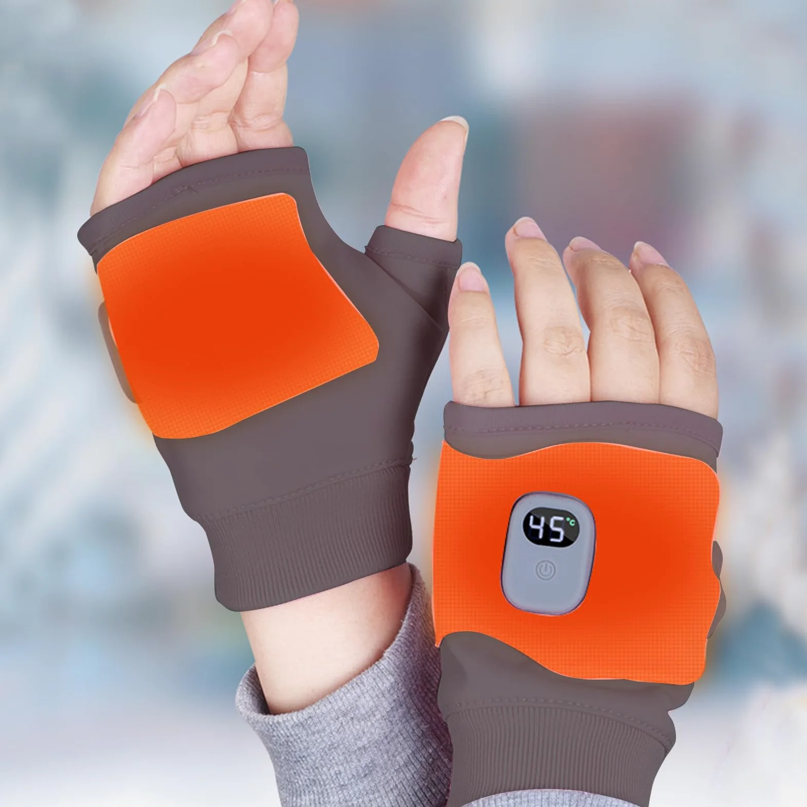 Guantes calentadores de manos eléctricos, recargables, control de temperatura de 3 niveles para ciclismo, correr y senderismo