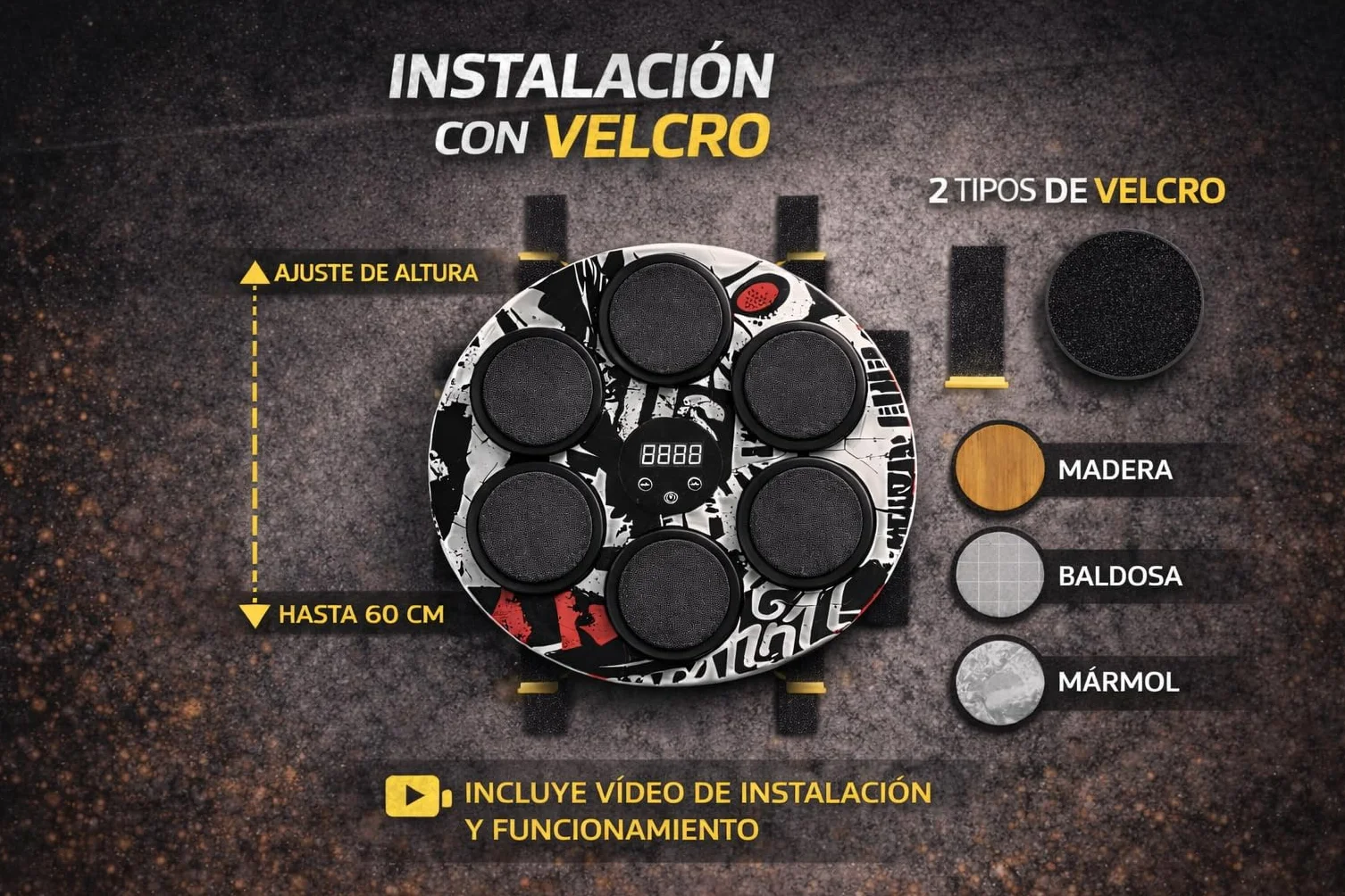 Maquina Boxeo Musical Pared, Boxeo en casa, Boxeo Pared Musical, Boxeo niños, Maquina Boxeo, Boxeo Infantil, Boxing Machine, Incluye 2 Pares de Guantes y Tablero de puntuación