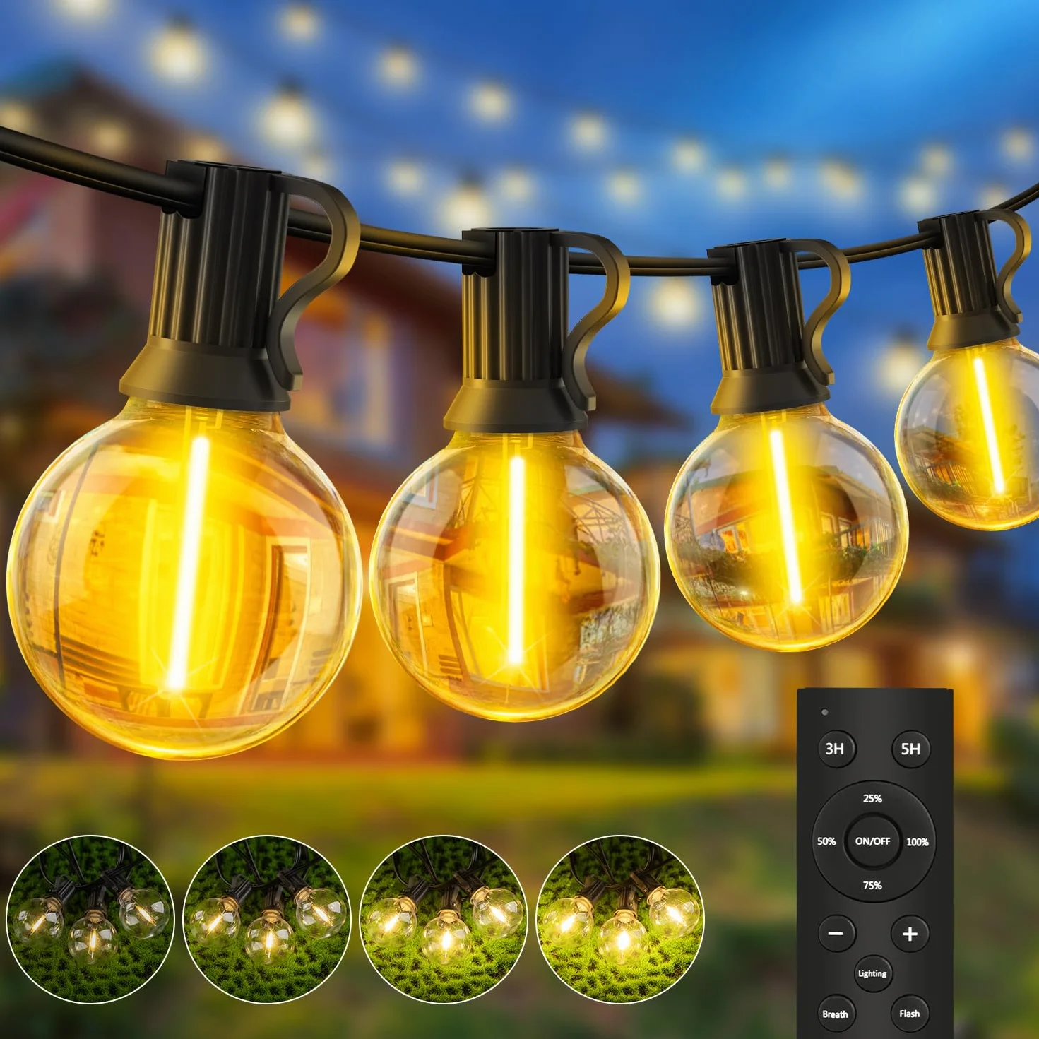 Guirnalda Luces Exterior LED 20M G40 Dimmable IP44 Impermeable Conectable