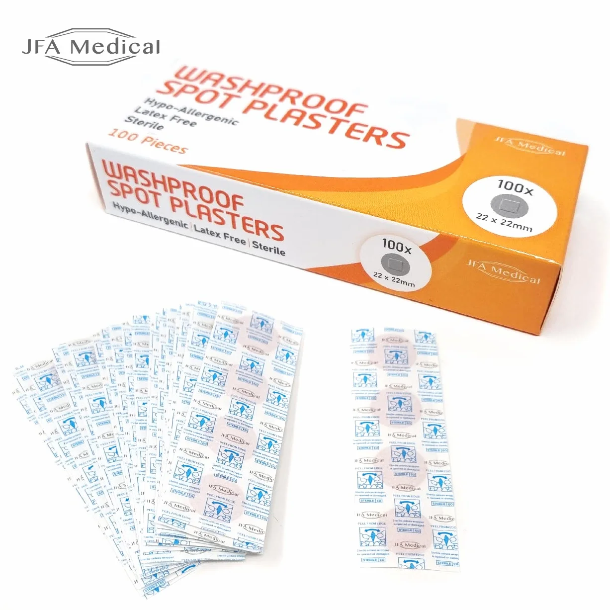 JFA Medical Apósitos Impermeables Redondos Pequeños 22 x 22 mm 100 Unidades