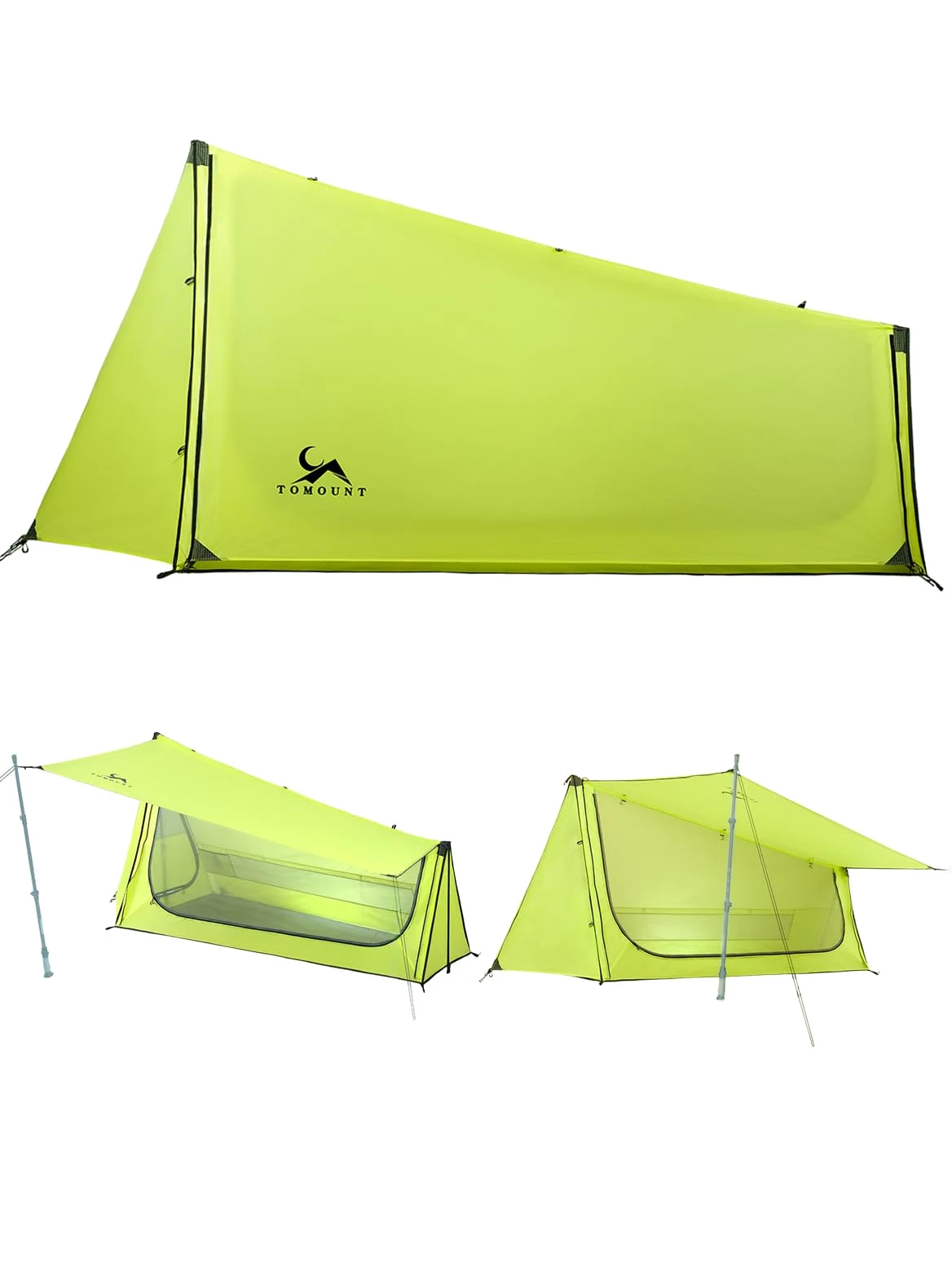 TOMOUNT Tienda de campaña ultraligera de nailon para un hombre, tamaño pequeño, 4 estaciones, resistente al agua y al viento, compacta para senderismo, camping, exterior