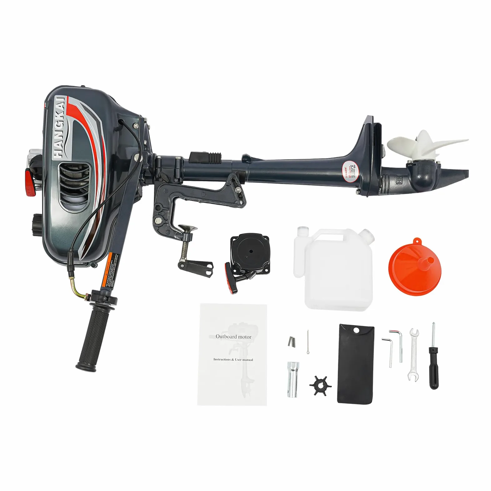 Motor fueraborda de gasolina de 2 tiempos, motor fueraborda con refrigeración por agua de 3,5 HP y CDI Heavy Duty inflable barco de pesca, motor fueraborda para barco Dinghy