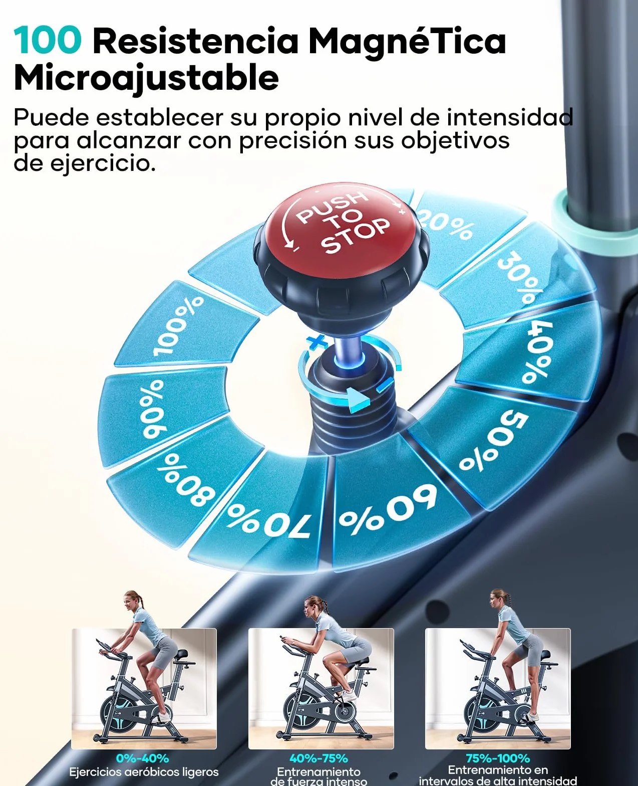 Toputure Bicicleta Estática para Uso DoméStico con APP y Volante 15KG, Muelle Amortiguado para Absorción de Impactos, Bicicleta de Spinning Magnética para Interior, Fitness y Cardio en Casa, MAX 160KG