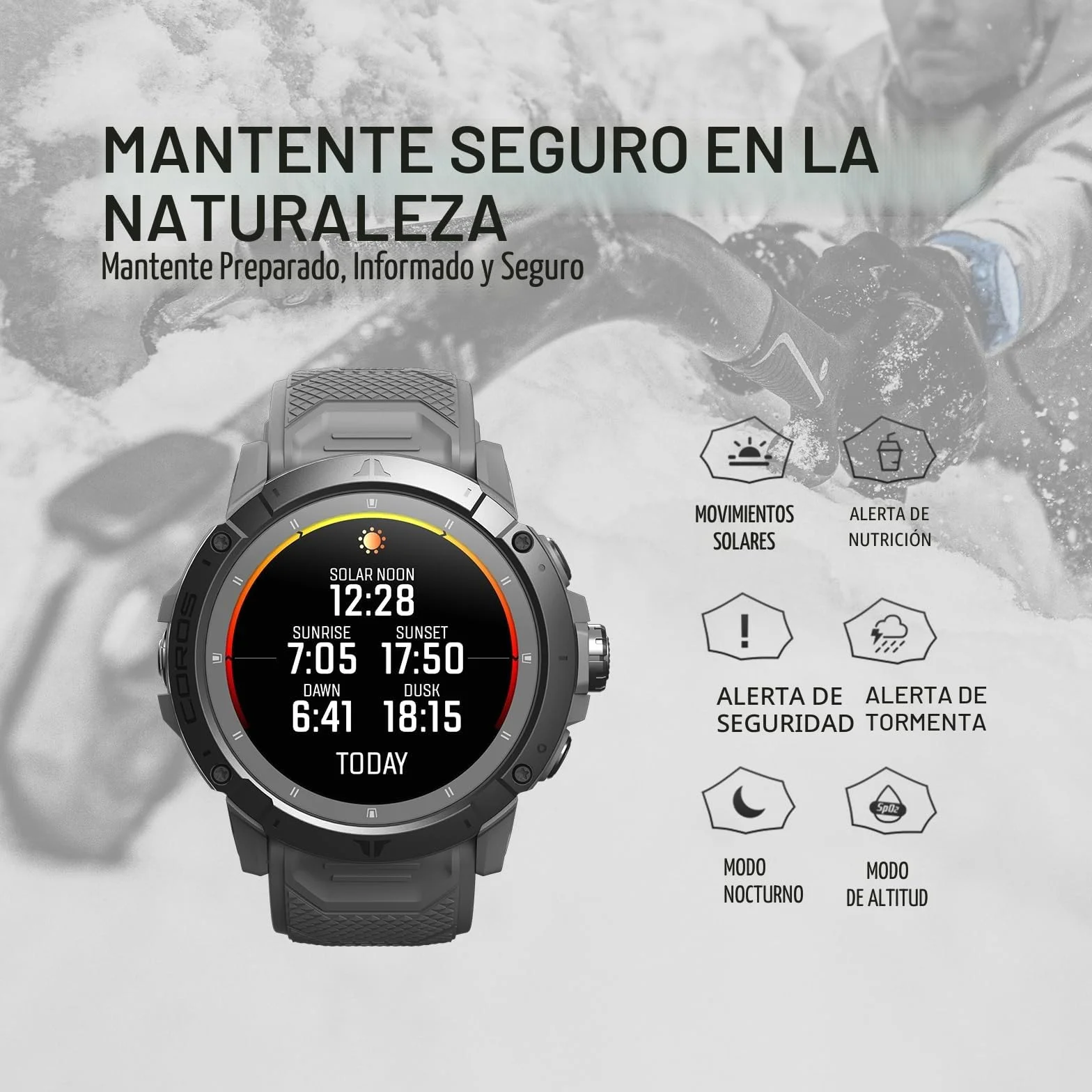 COROS VERTIX 2S Reloj GPS de Aventura, 40 días autonomía, Navegación GPS Mapas Globales sin conexión, Pulsómetro, Negro Espacial