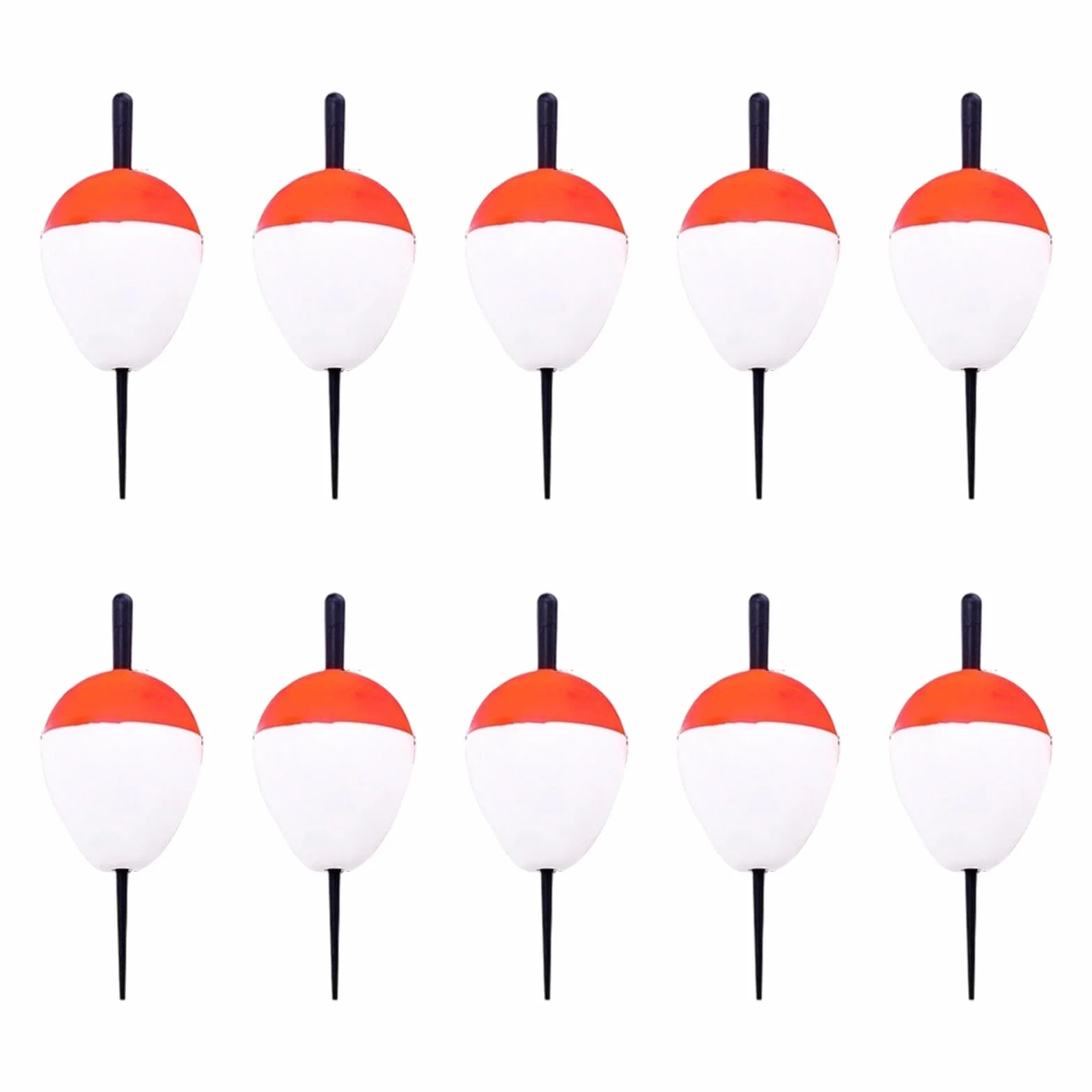 MURYE 10 boyas de espuma dura de alta dureza, flotantes, rojo y blanco, para aparejos de pesca duros