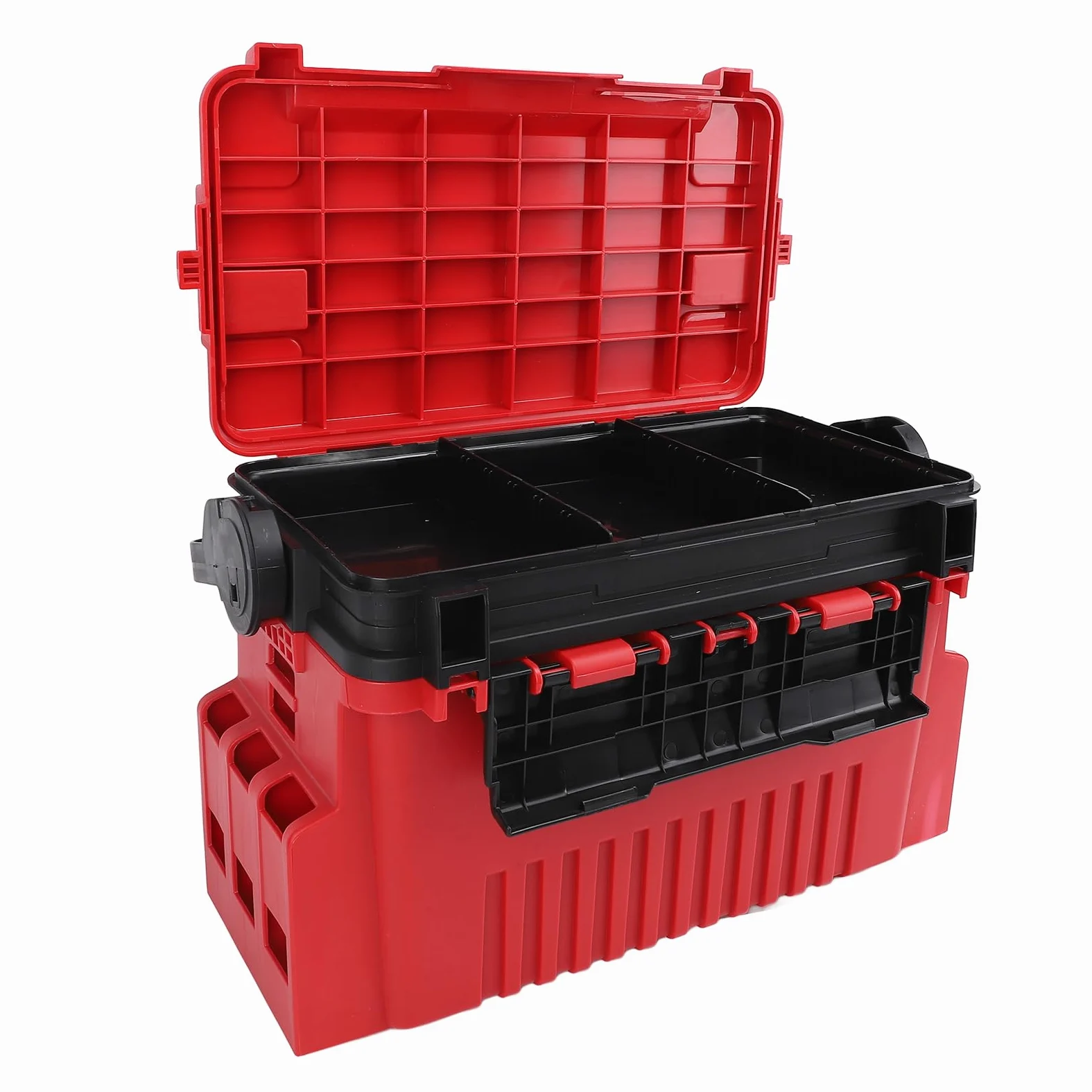Caja de Aparejos de Pesca Portátil, Diseño Impermeable Reforzado, Almacenamiento Multicapa para Pescadores, Construcción de PE Engrosada