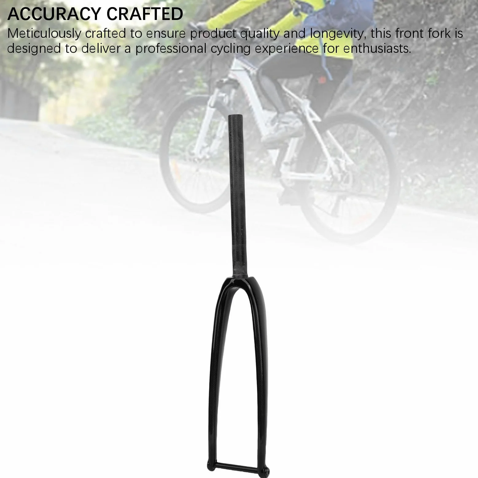 Horquilla Delantera para Bicicleta de Carretera, Horquilla Delantera para Bicicleta con Freno de Disco de Fibra de Carbono 28C Eje pasante 3K Brillo para Montar