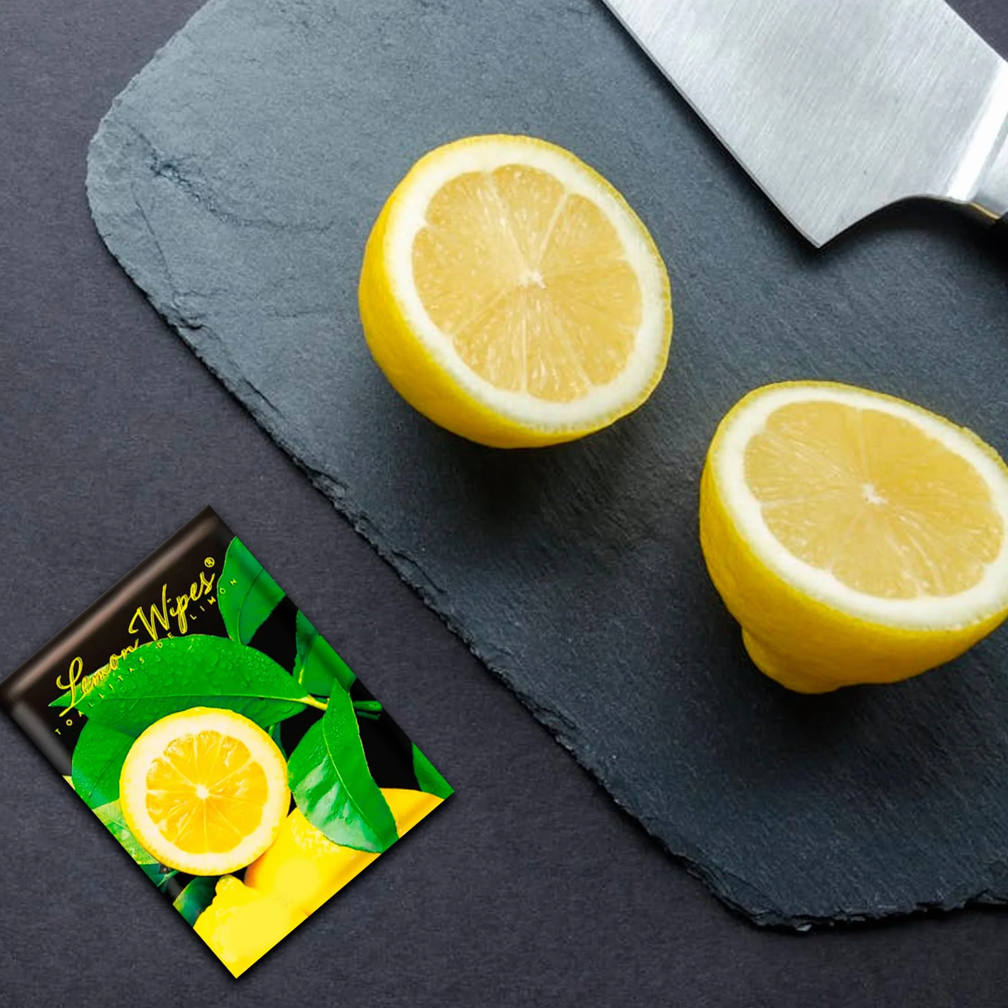 Toallitas limón para manos Pack 100 - Elimina olores de marisco, pescado, carne - Sobres individuales