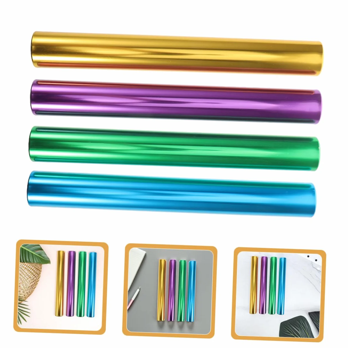Bastones de Aleación de Aluminio Ligeros y Resistentes para Competición Escolar y Entrenamiento, Pack de 4 Piezas para Carreras de Pista