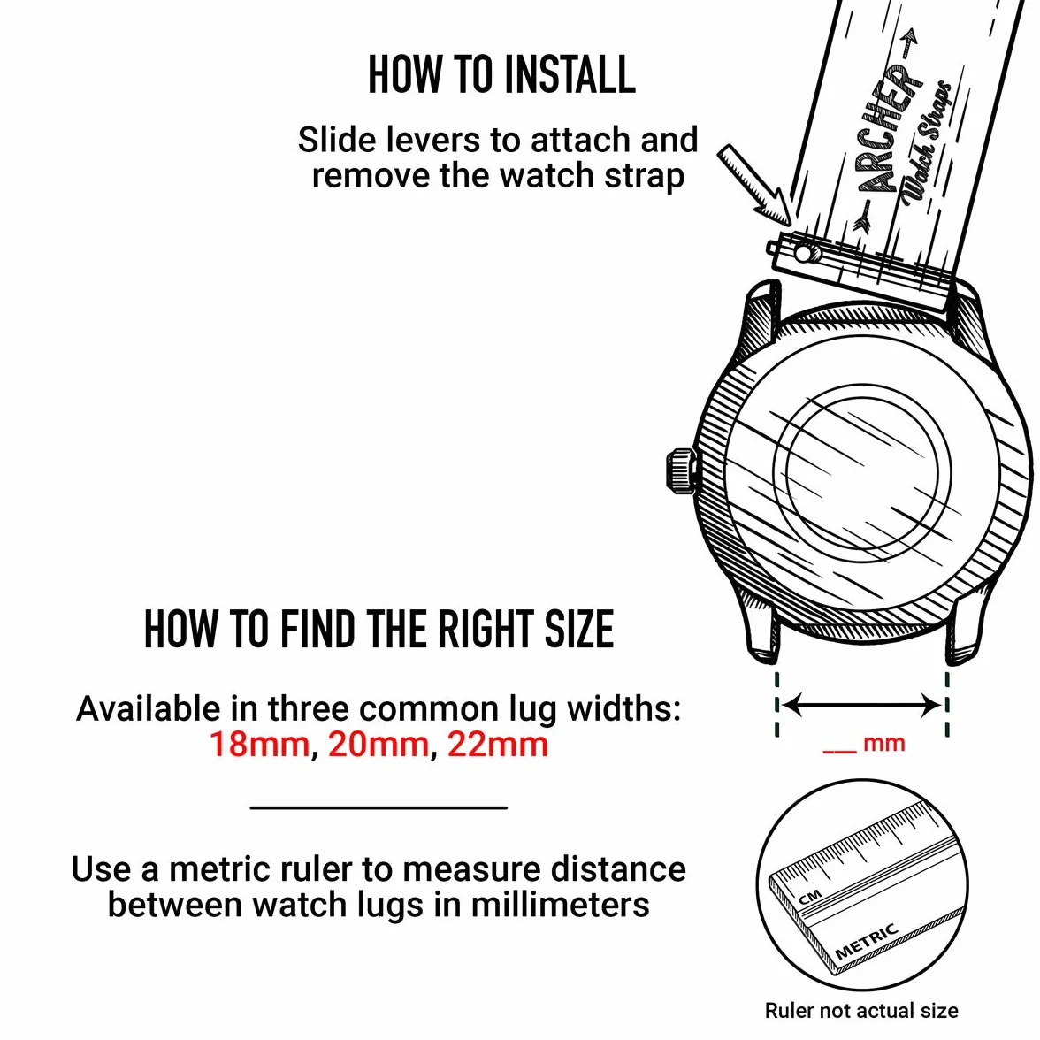 Archer Watch Straps Correa de reloj de silicona de liberación rápida