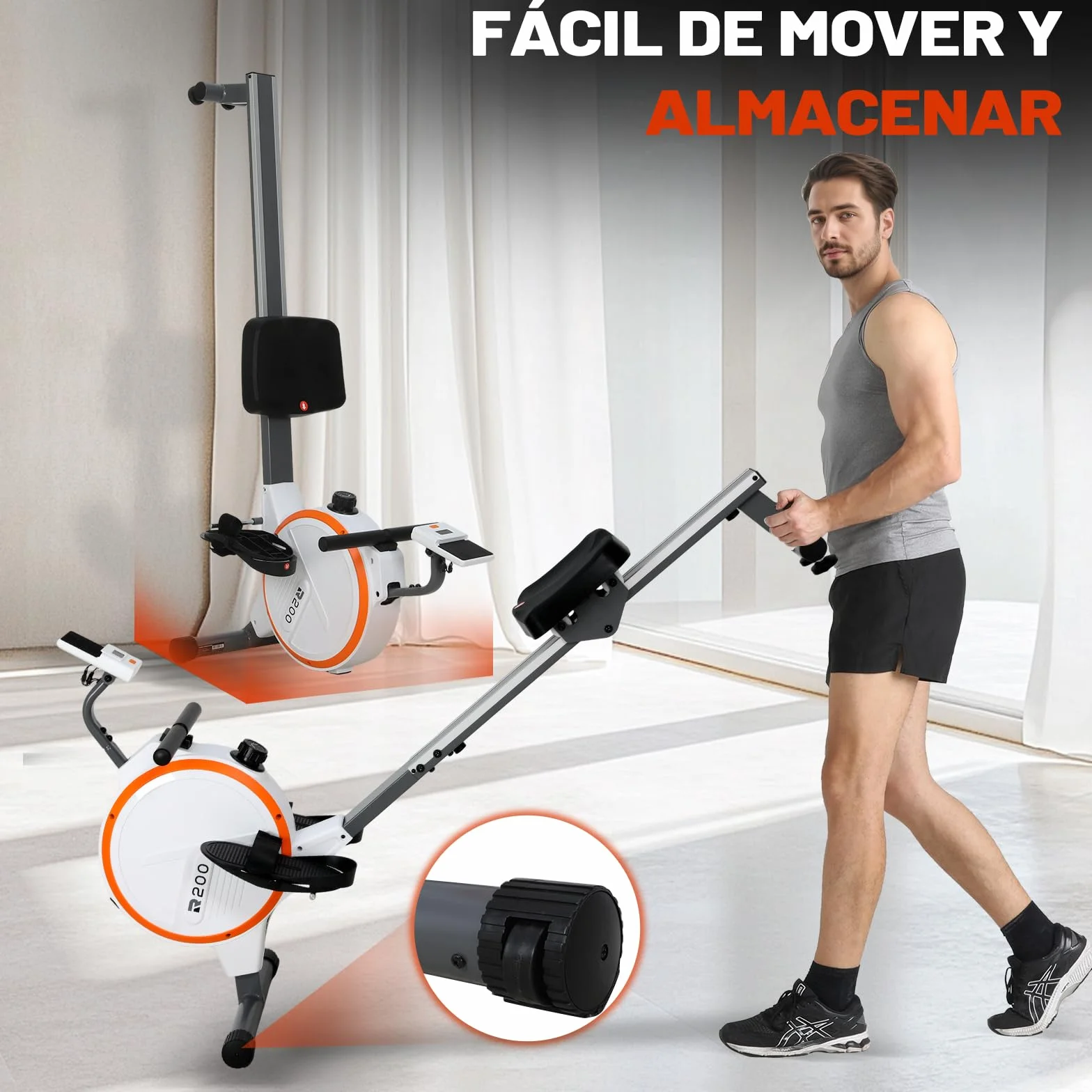 Máquina De Remo para Casa, Máquina Remo Magnético con 16 Niveles de Resistencia, Pantalla LCD, Maquina De Remo para Casa súper silenciosa, Rowing Machine Remo Fitness Gym En Casa